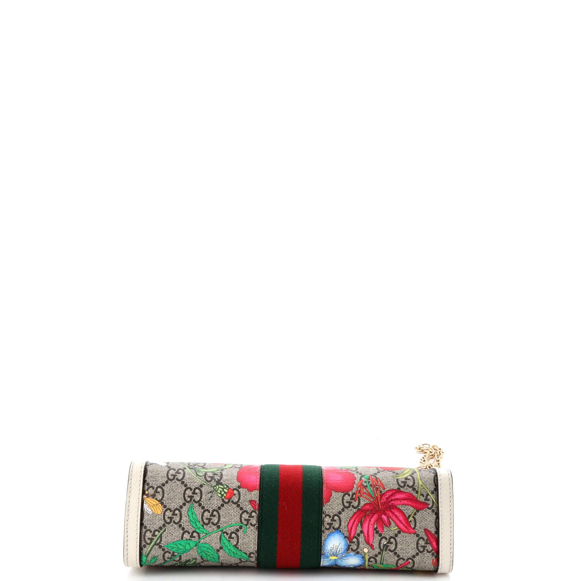 Ophidia Chain Shoulder Bag Flora GG Coated Canvas Small - Image 4