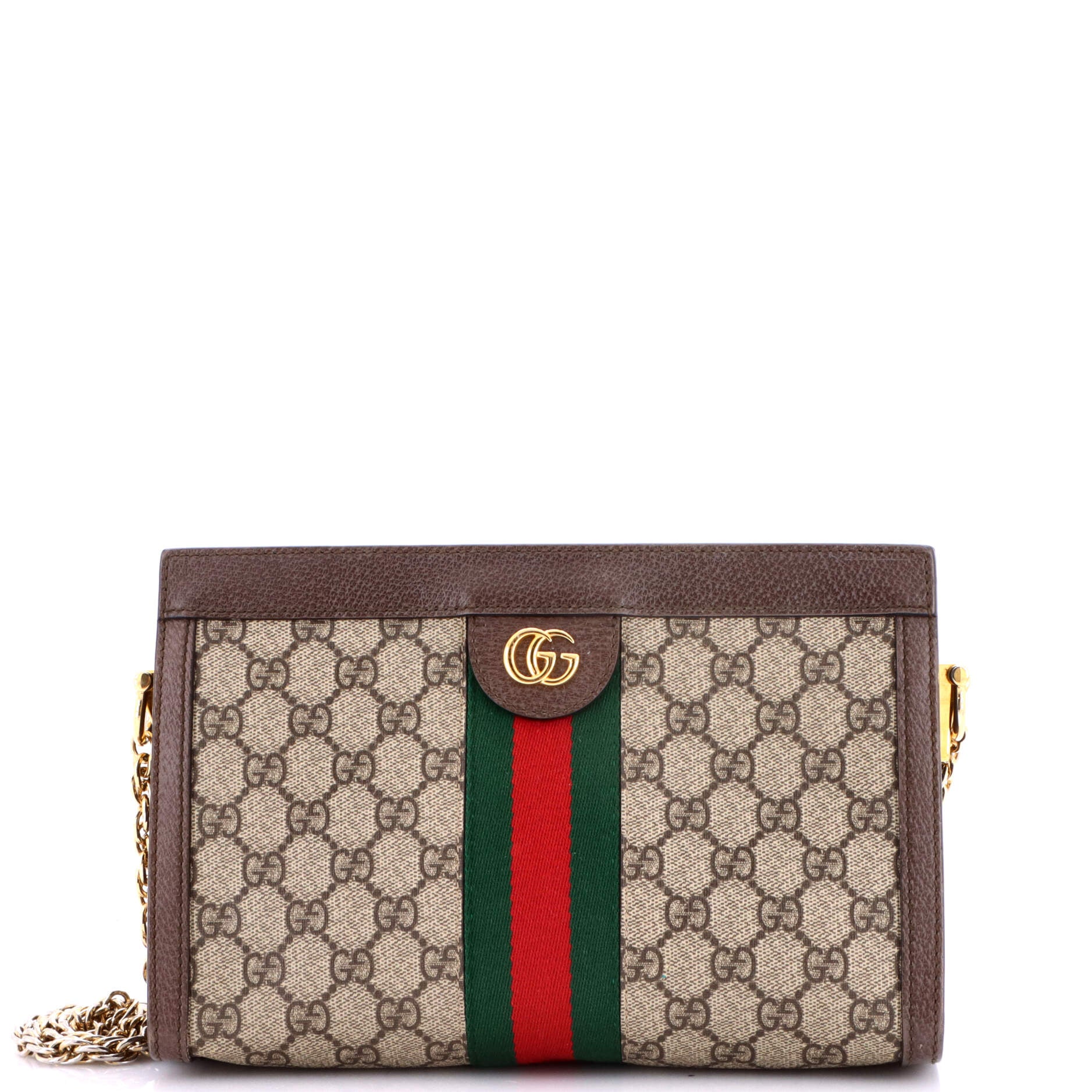 Ophidia Chain Shoulder Bag GG Coated Canvas Small
