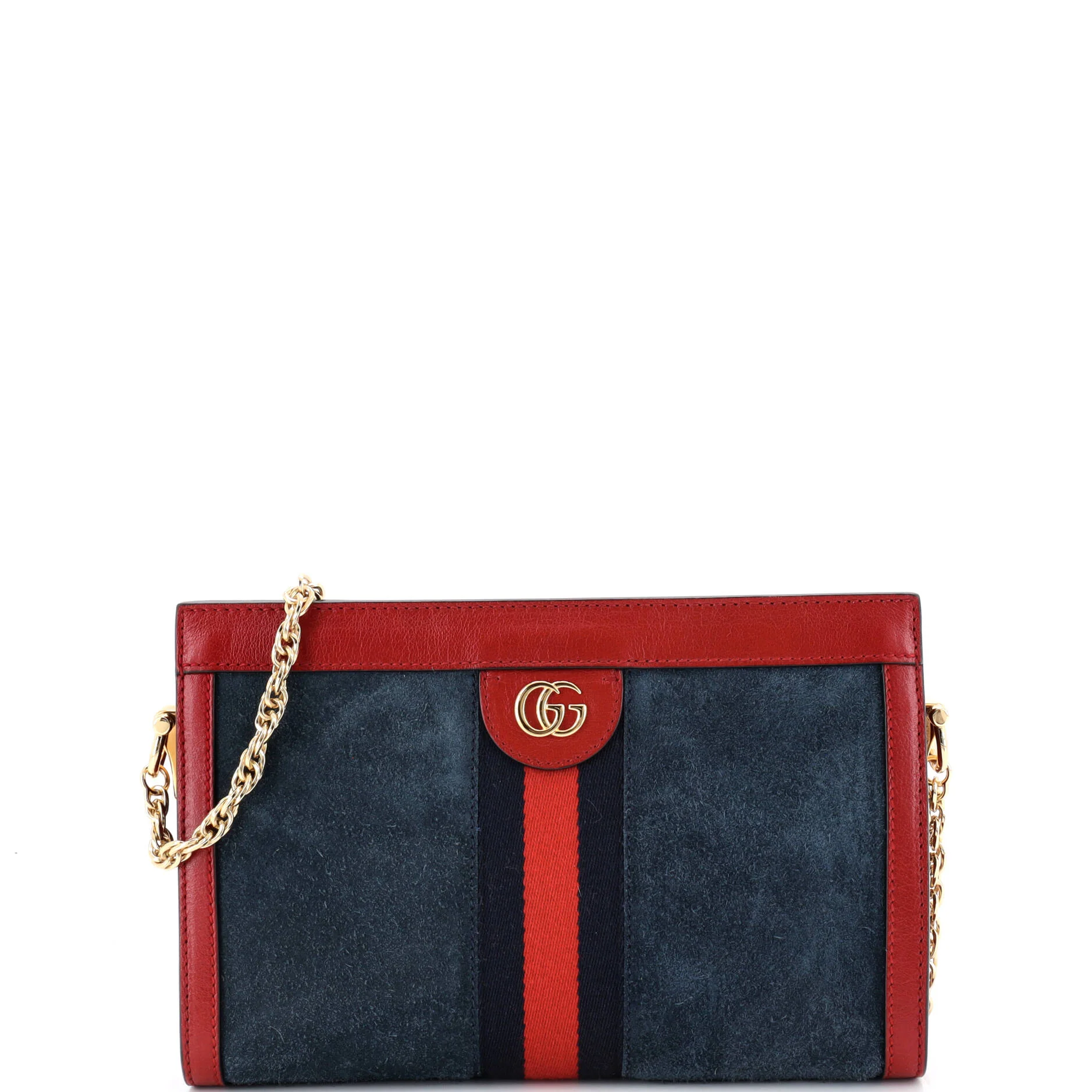 Ophidia Chain Shoulder Bag Suede Small