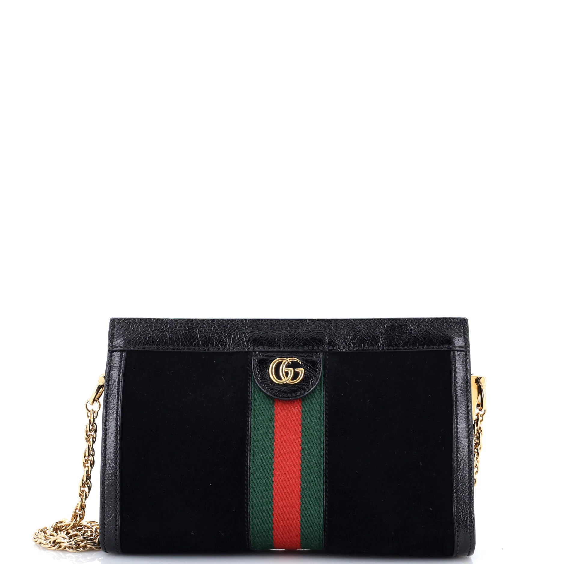Ophidia Chain Shoulder Bag Suede Small