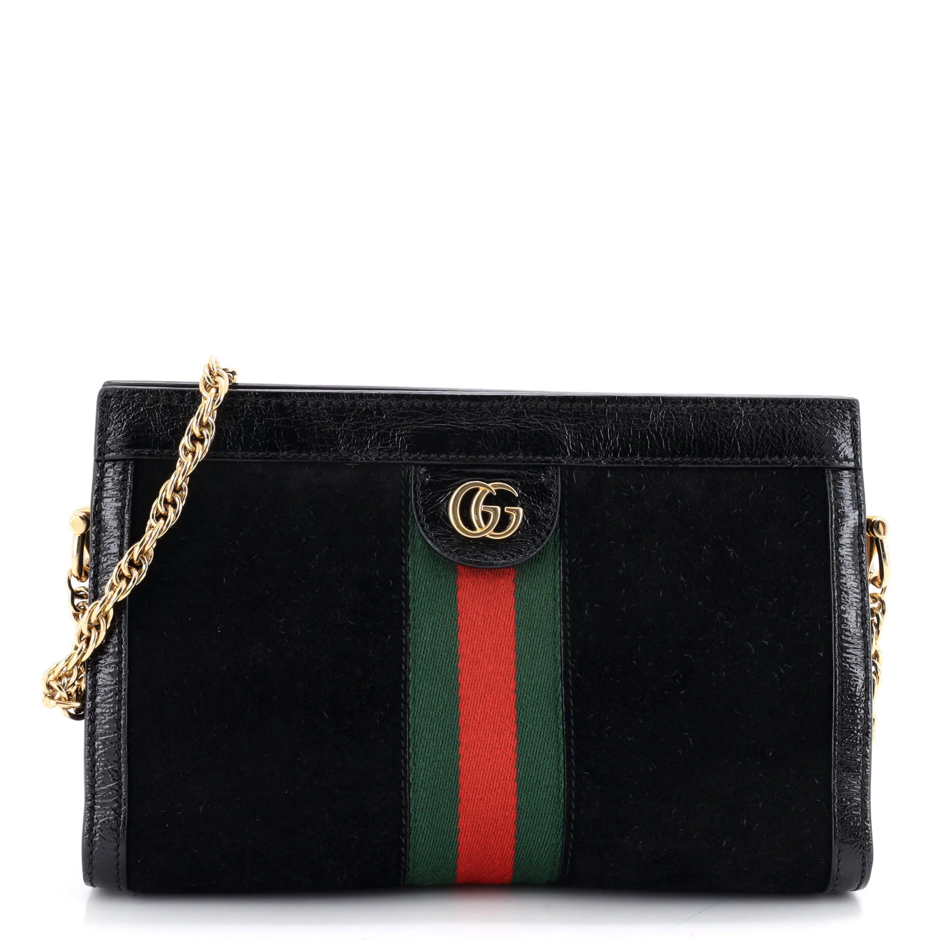 Ophidia Chain Shoulder Bag Suede Small