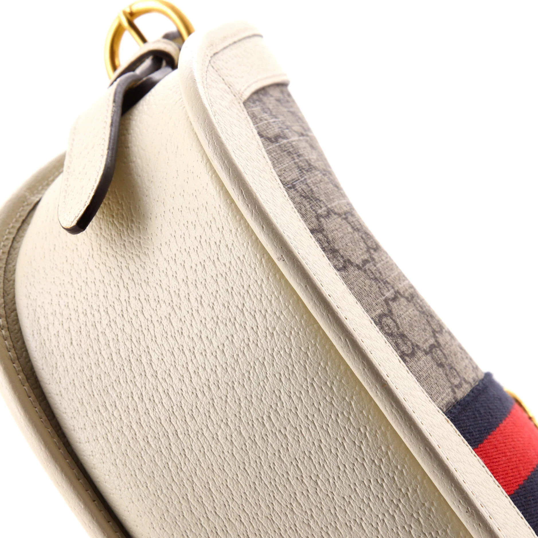 Ophidia Curved Zip Shoulder Bag GG Coated Canvas with Leather Large - Image 6
