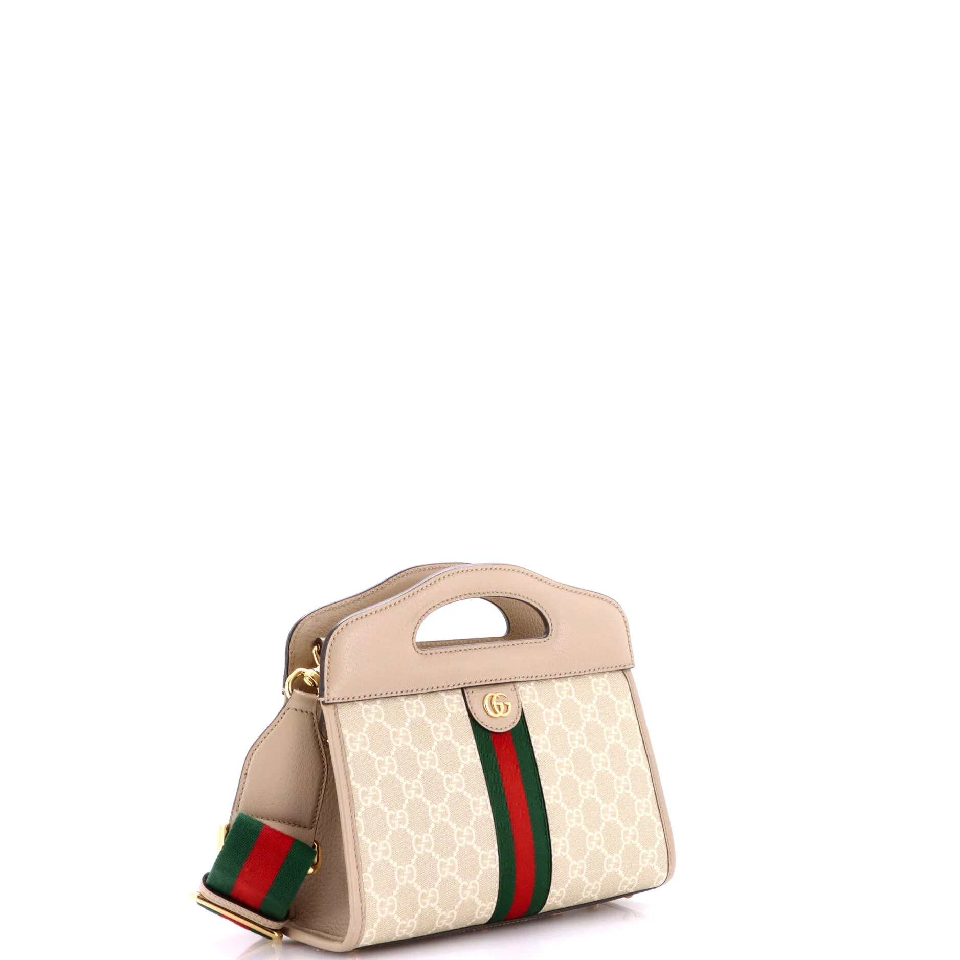 Ophidia Cut Out Handle Bag GG Coated Canvas with Leather Small - Image 2