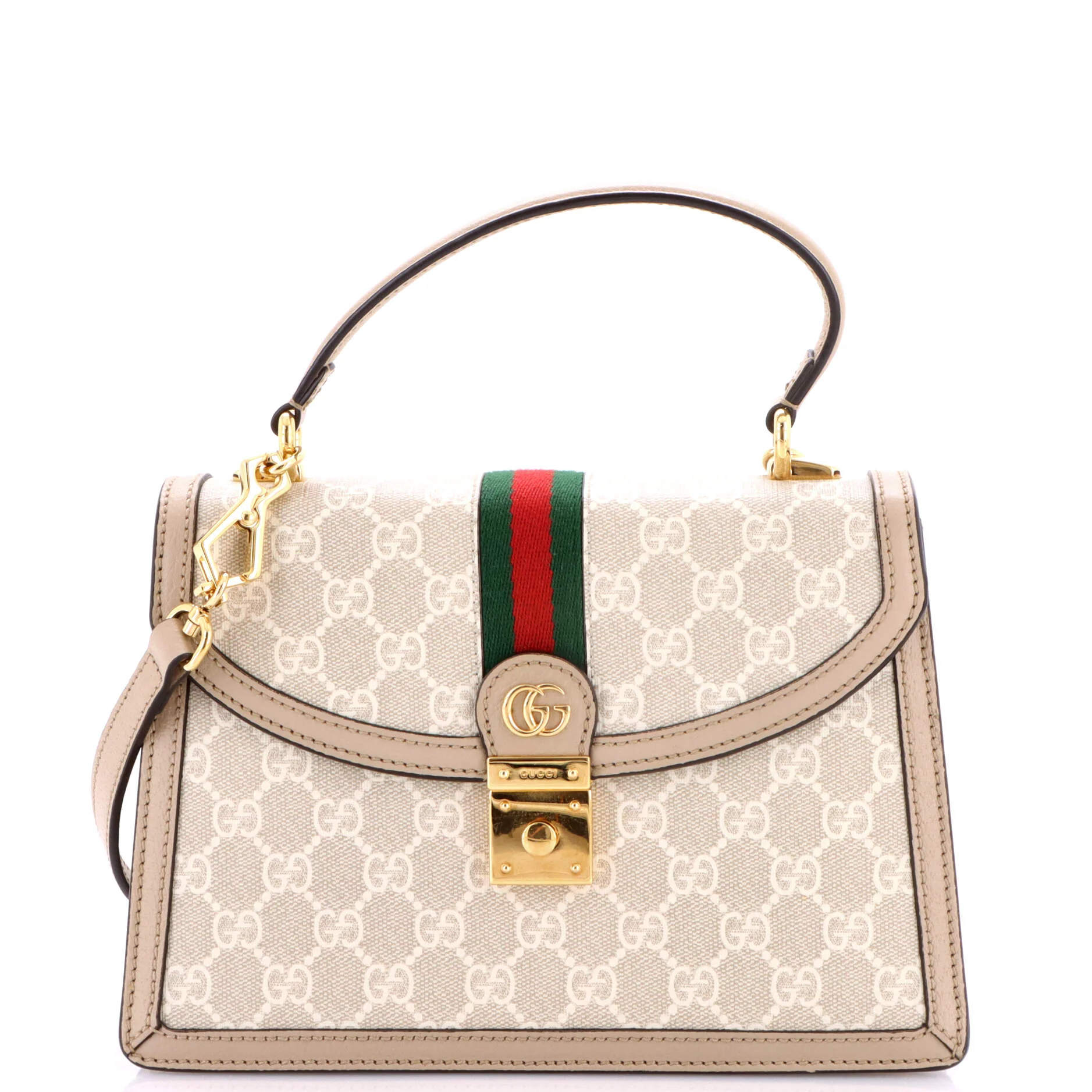 Ophidia Flap Top Handle Bag GG Coated Canvas Small