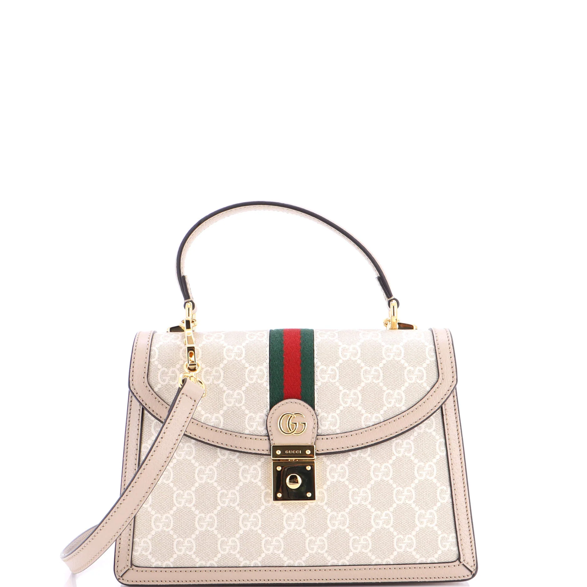 Ophidia Flap Top Handle Bag GG Coated Canvas Small
