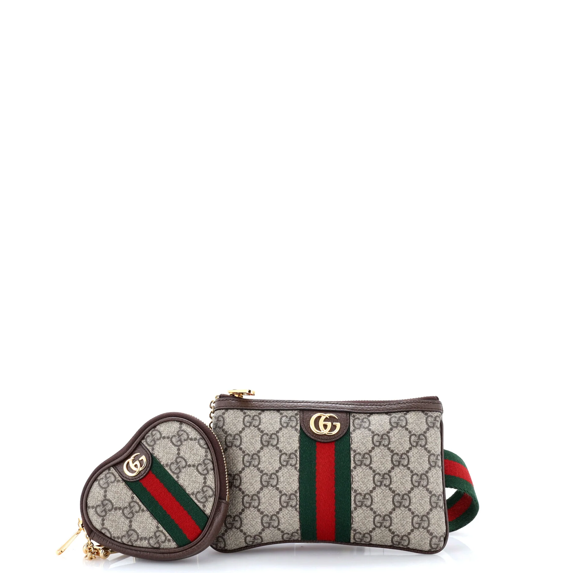 Ophidia Heart Utility Double Belt Bag GG Coated Canvas