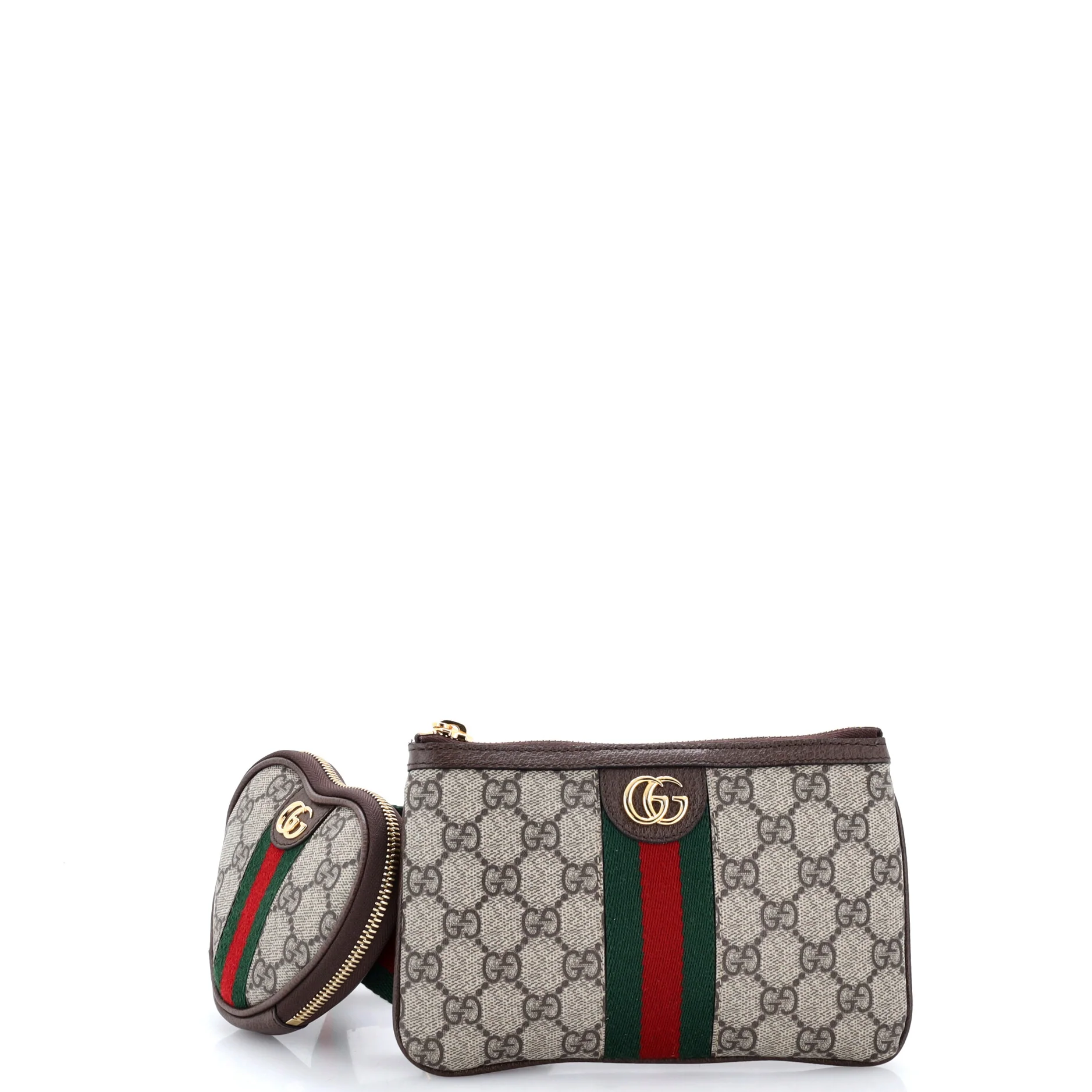 Ophidia Heart Utility Double Belt Bag GG Coated Canvas
