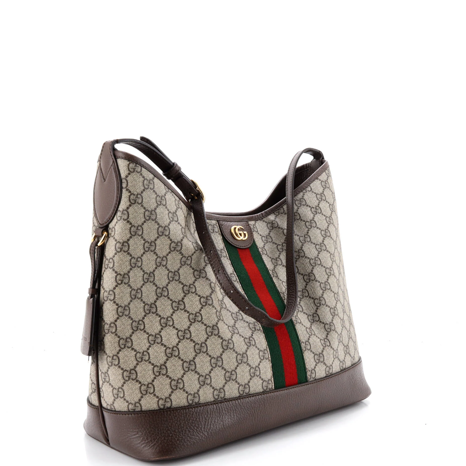 Ophidia Open Bucket Bag GG Coated Canvas with Leather Medium - Image 2