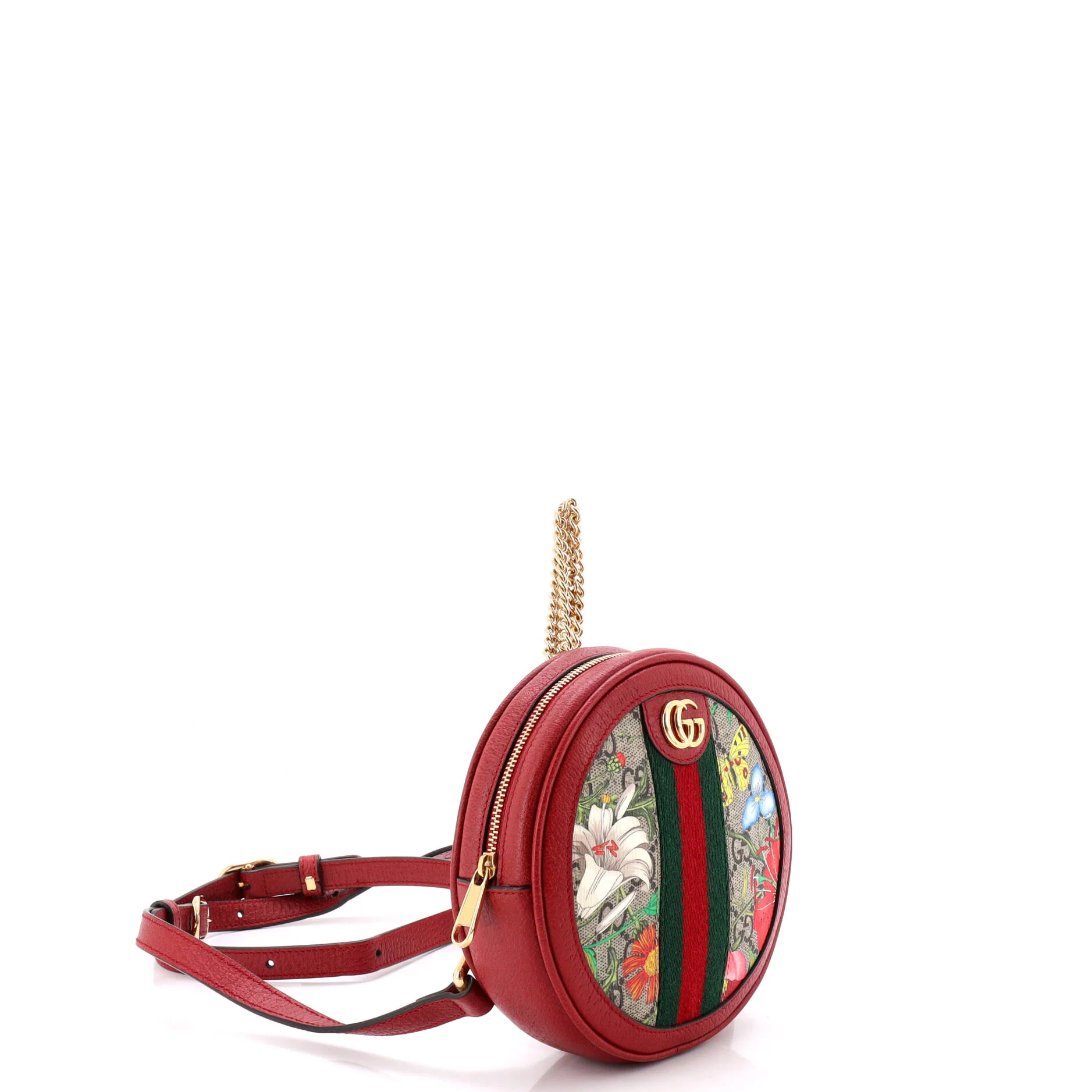 Ophidia Round Backpack Flora GG Coated Canvas Mini - Image 2