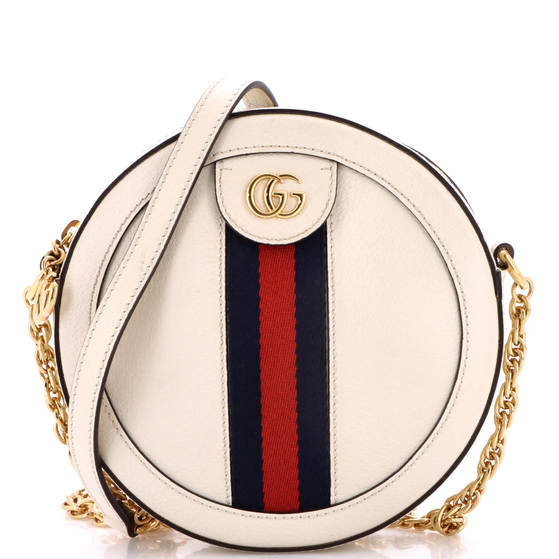 Ophidia Round Shoulder Bag Leather Mini