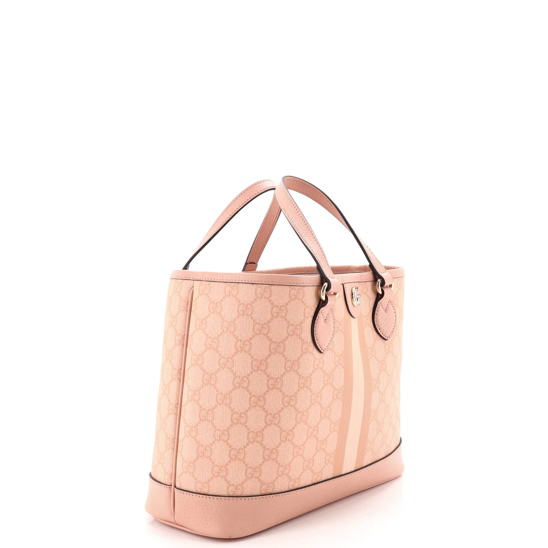 Ophidia Top Handle Tote Coated Canvas with Leather Small - Image 2