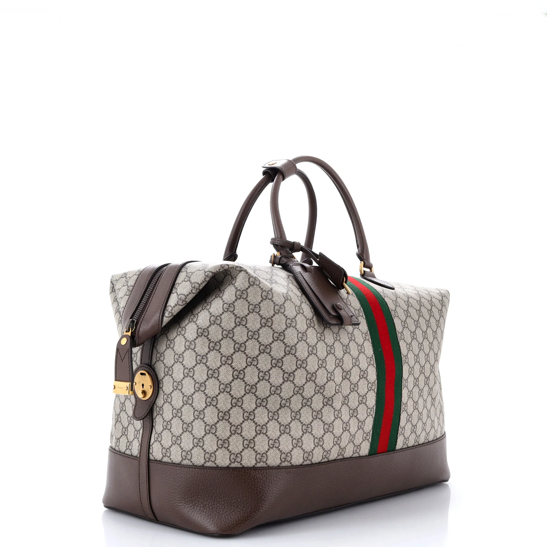 Ophidia Web Travel Bag GG Coated Canvas and Leather - Image 4