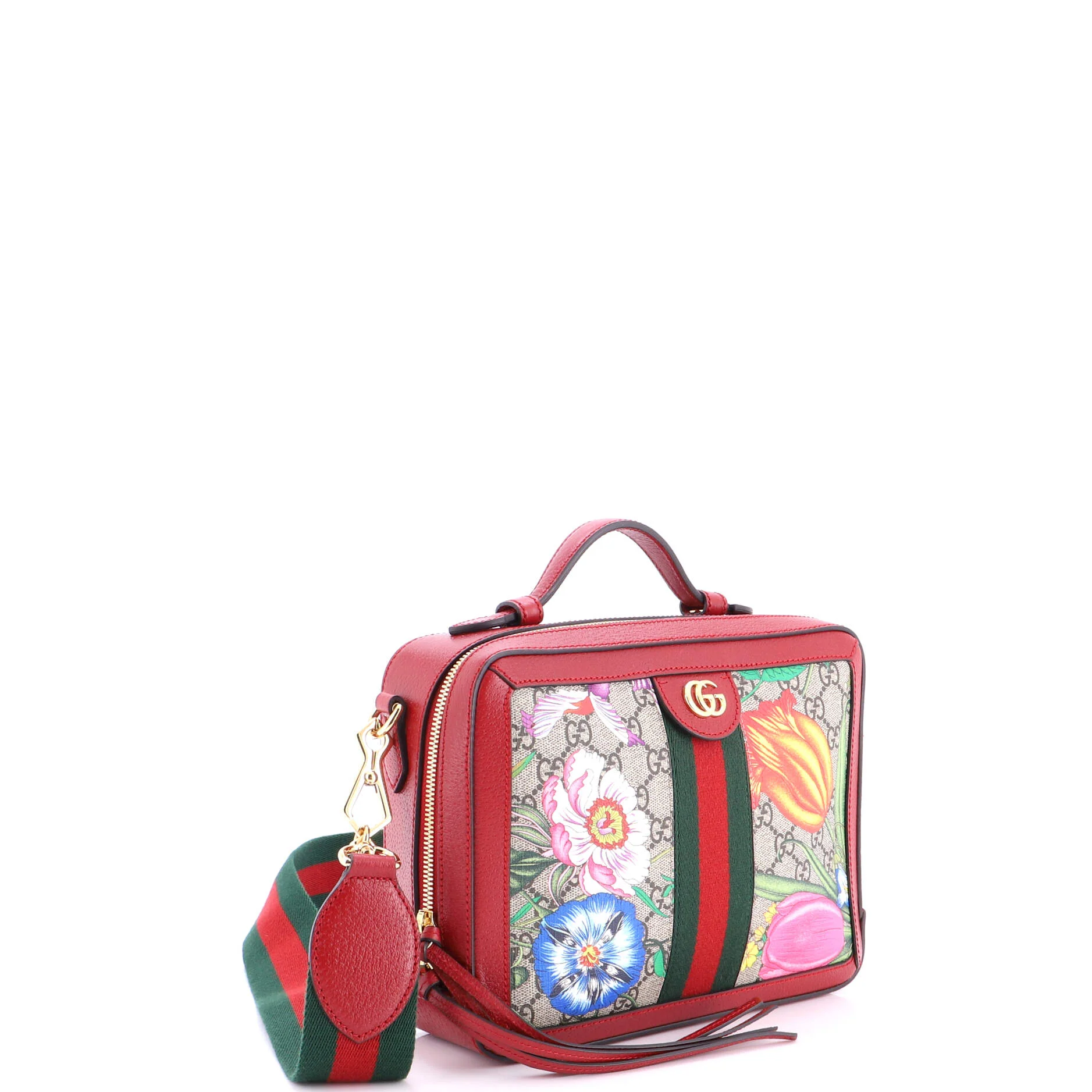 Ophidia Zip Around Camera Bag Flora GG Coated Canvas Small - Image 2