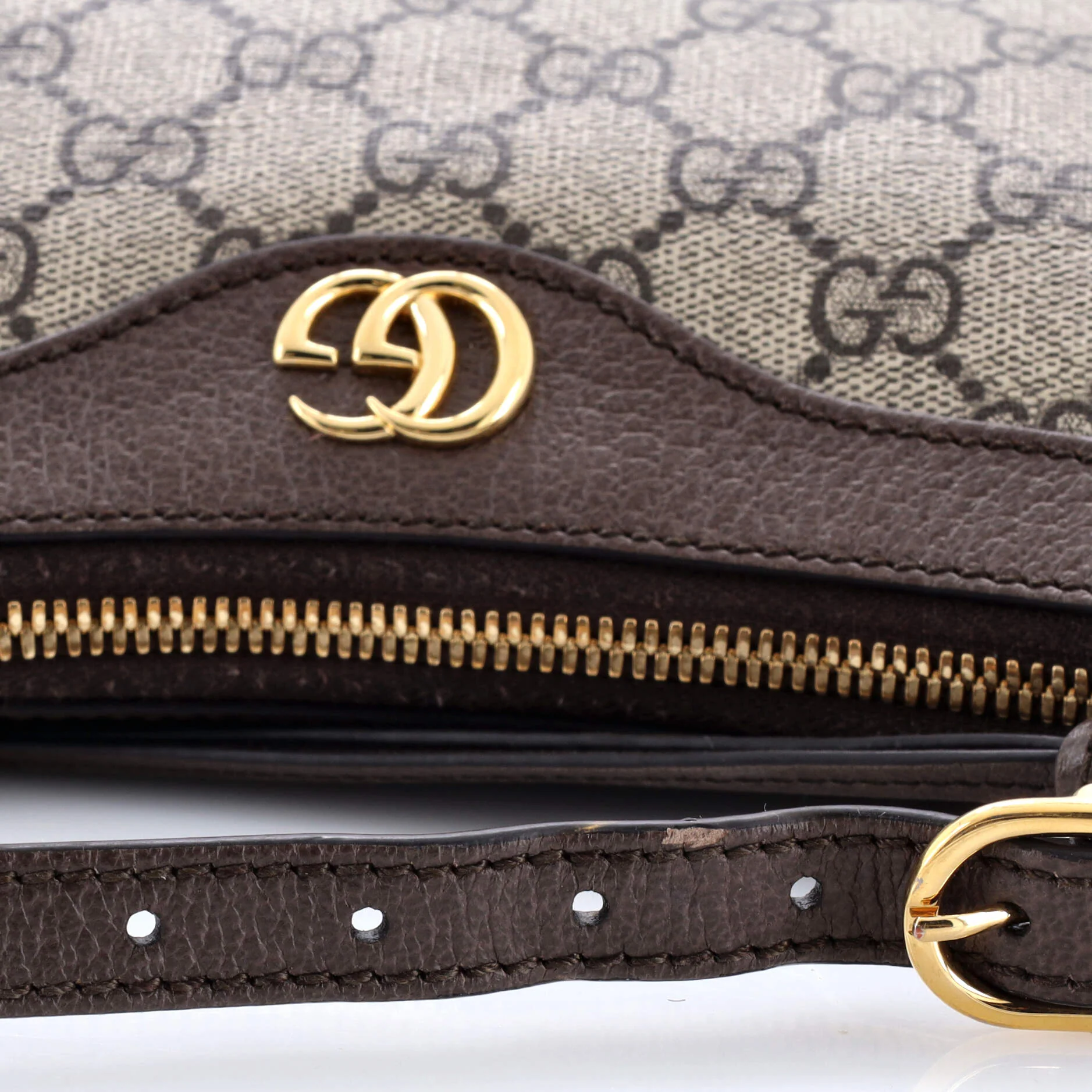 Ophidia Zip Pochette Shoulder Bag GG Coated Canvas with Leather Small - Image 7