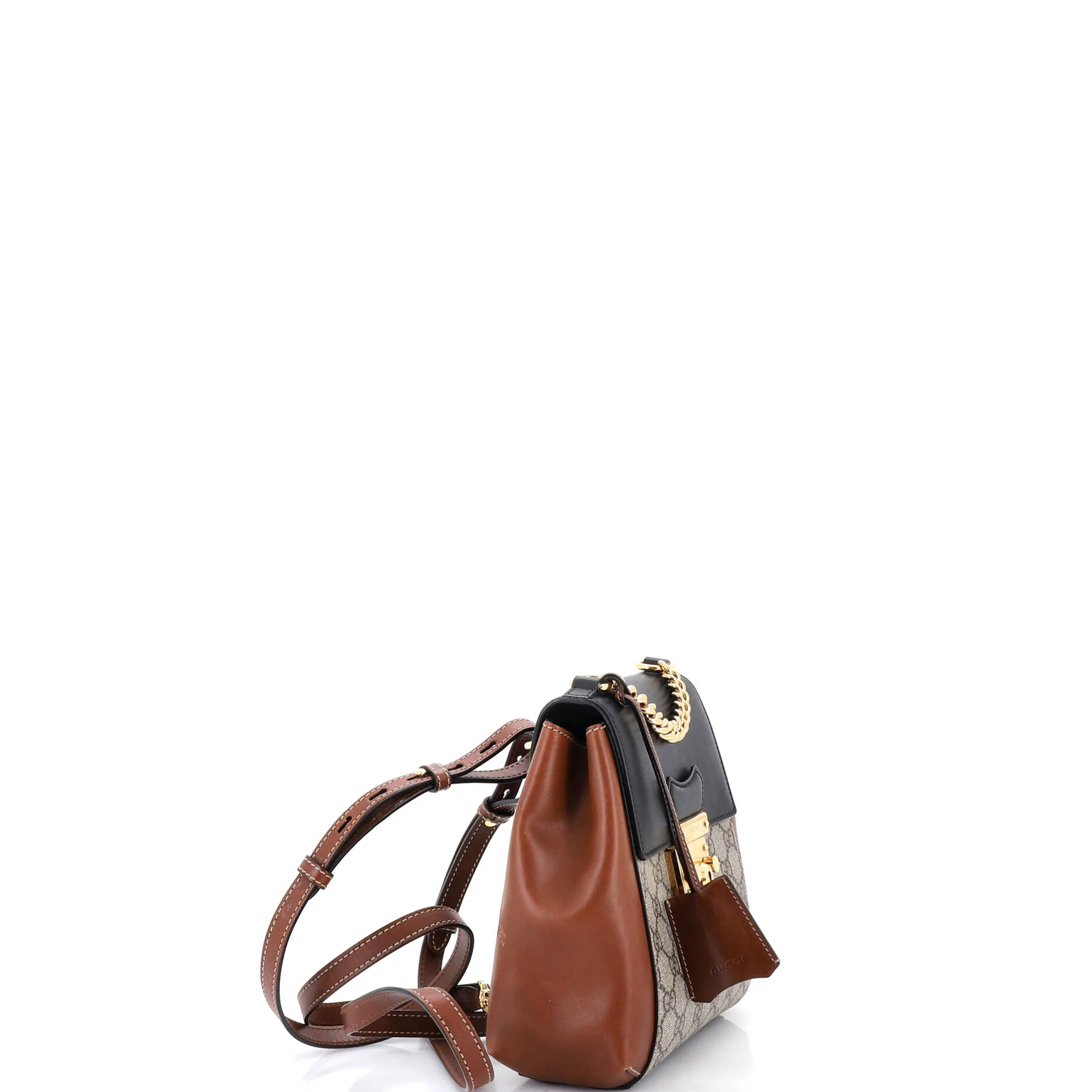 Padlock Backpack GG Coated Canvas and Leather Mini - Image 2
