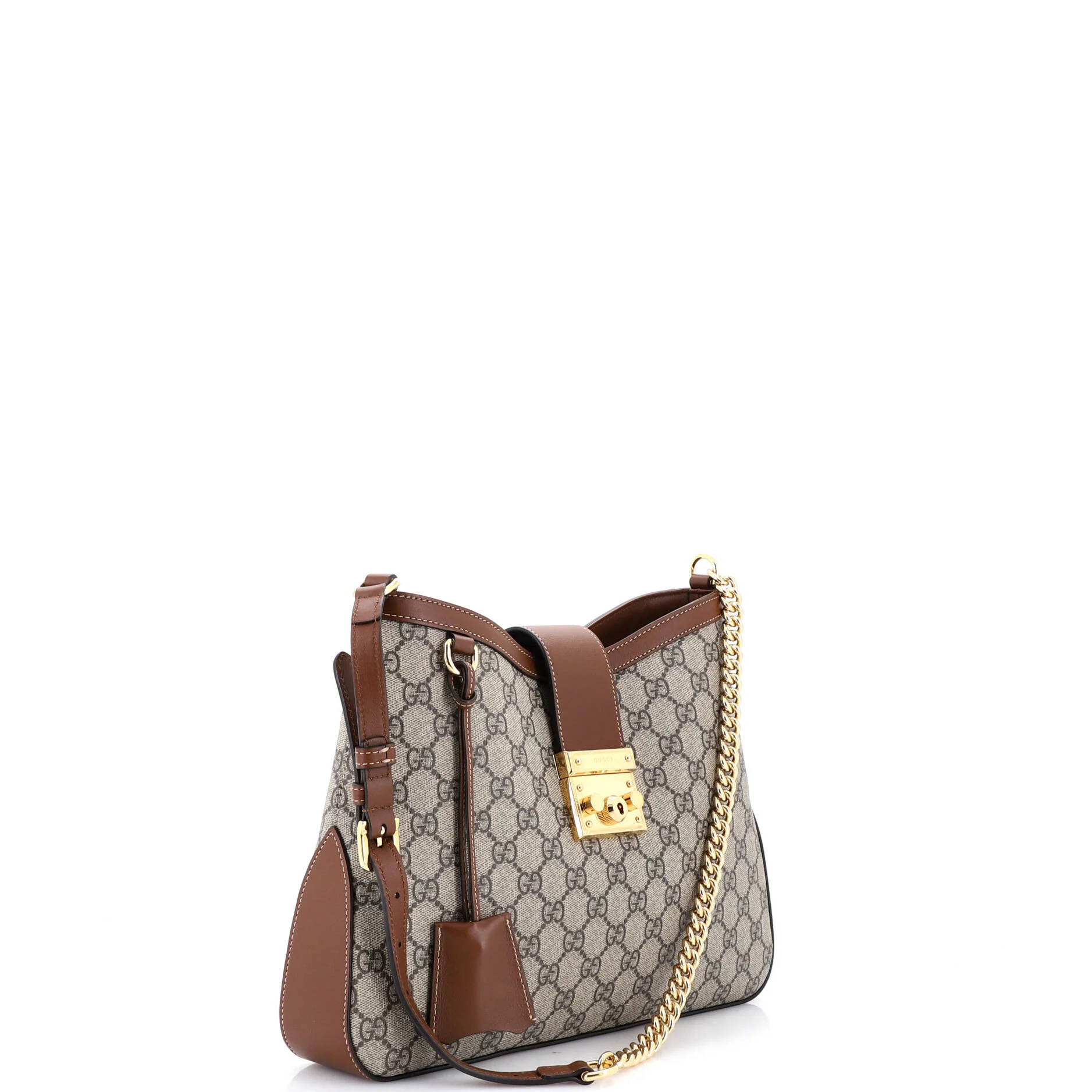 Padlock Chain Shoulder Bag GG Coated Canvas with Leather Medium - Image 2