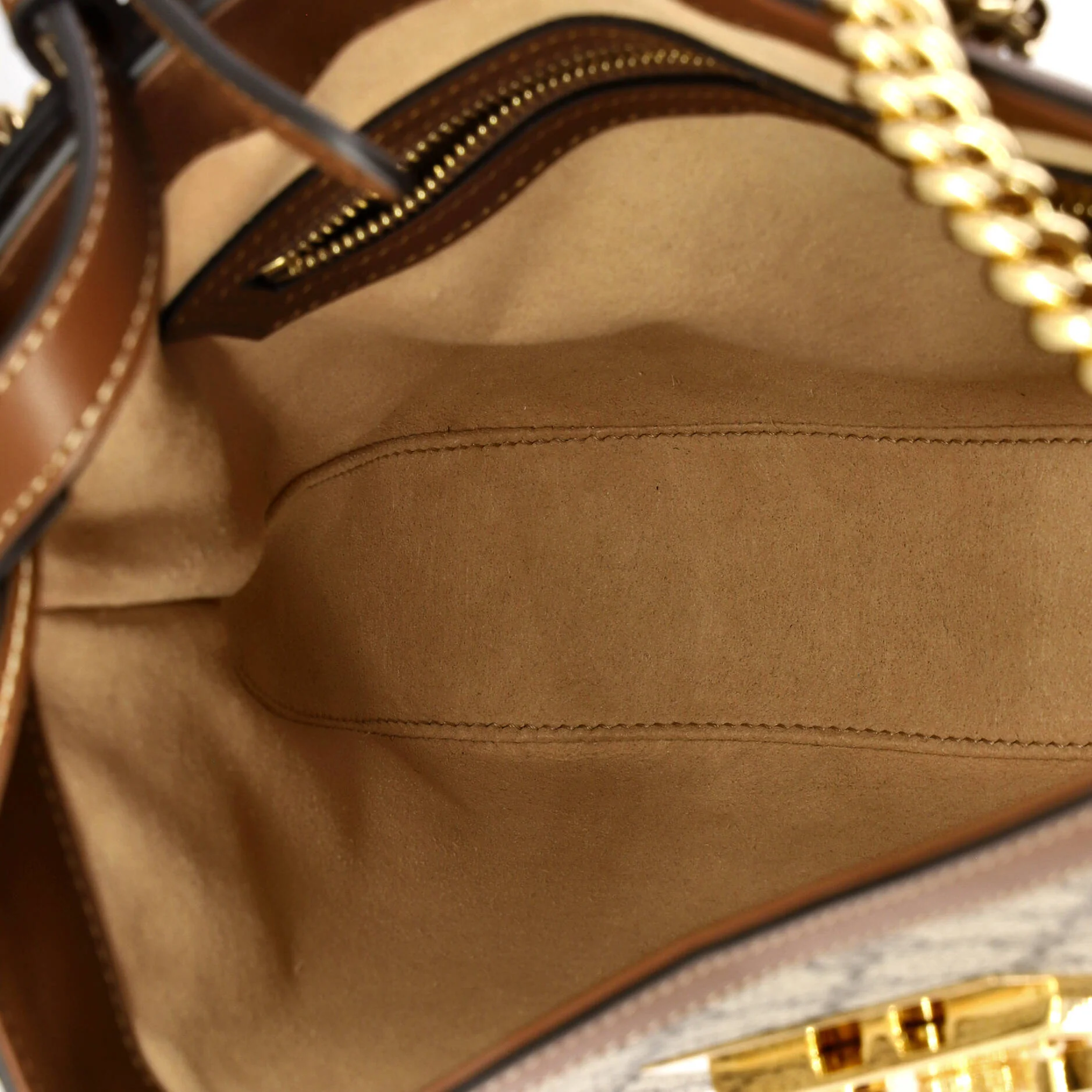 Padlock Chain Shoulder Bag GG Coated Canvas with Leather Medium - Image 5