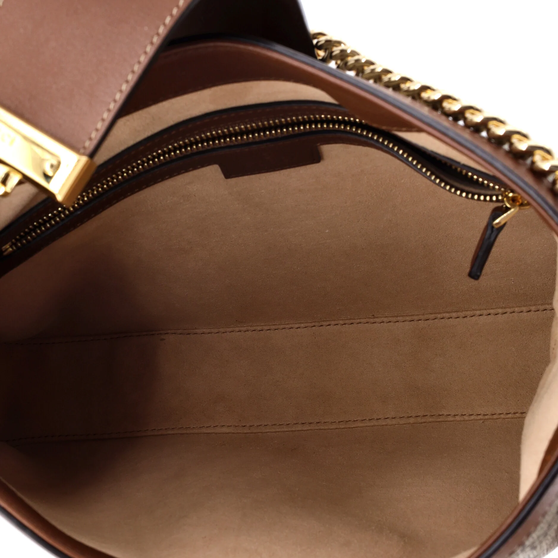 Padlock Chain Shoulder Bag GG Coated Canvas with Leather Medium - Image 5