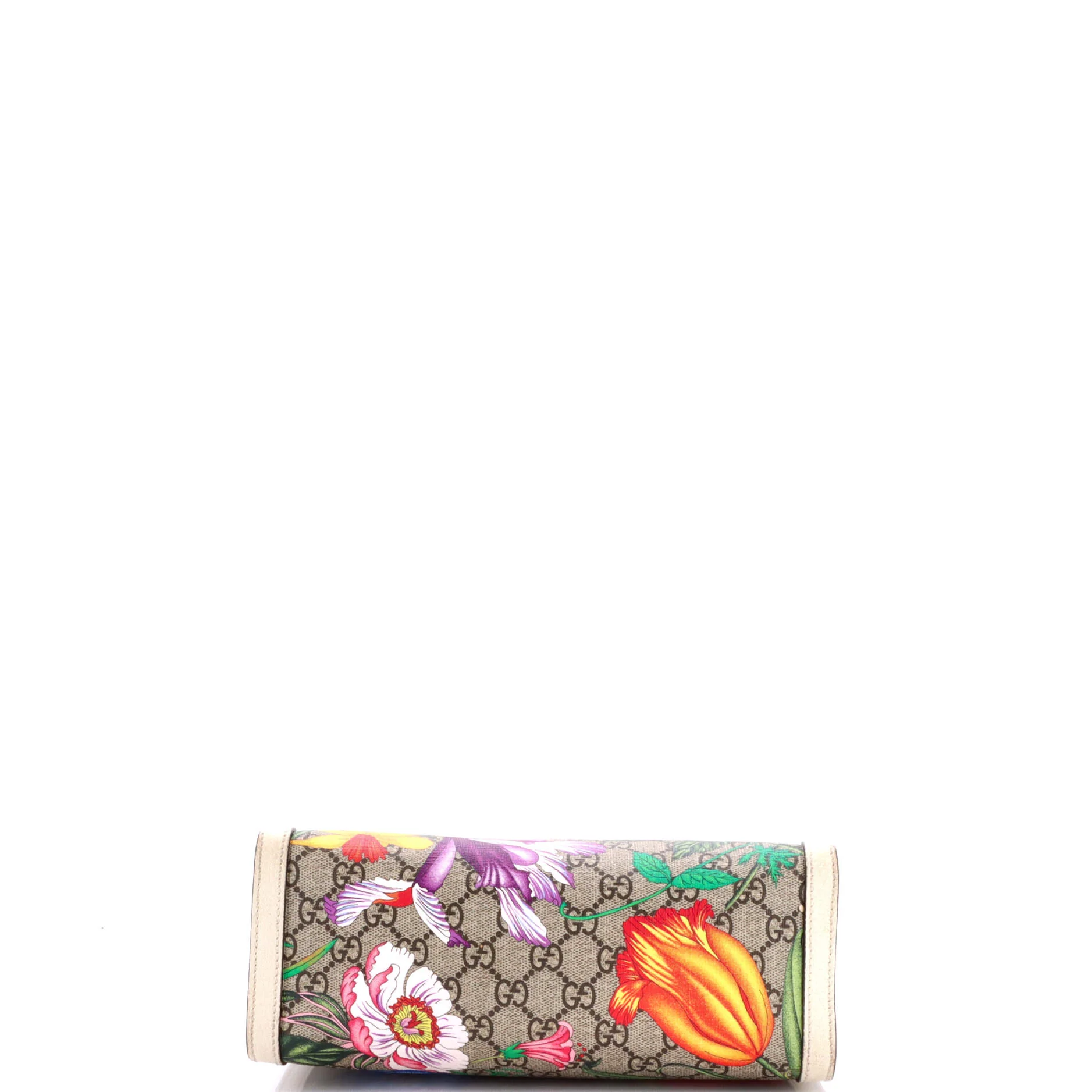 Padlock Chain Tote Flora GG Coated Canvas Small - Image 4