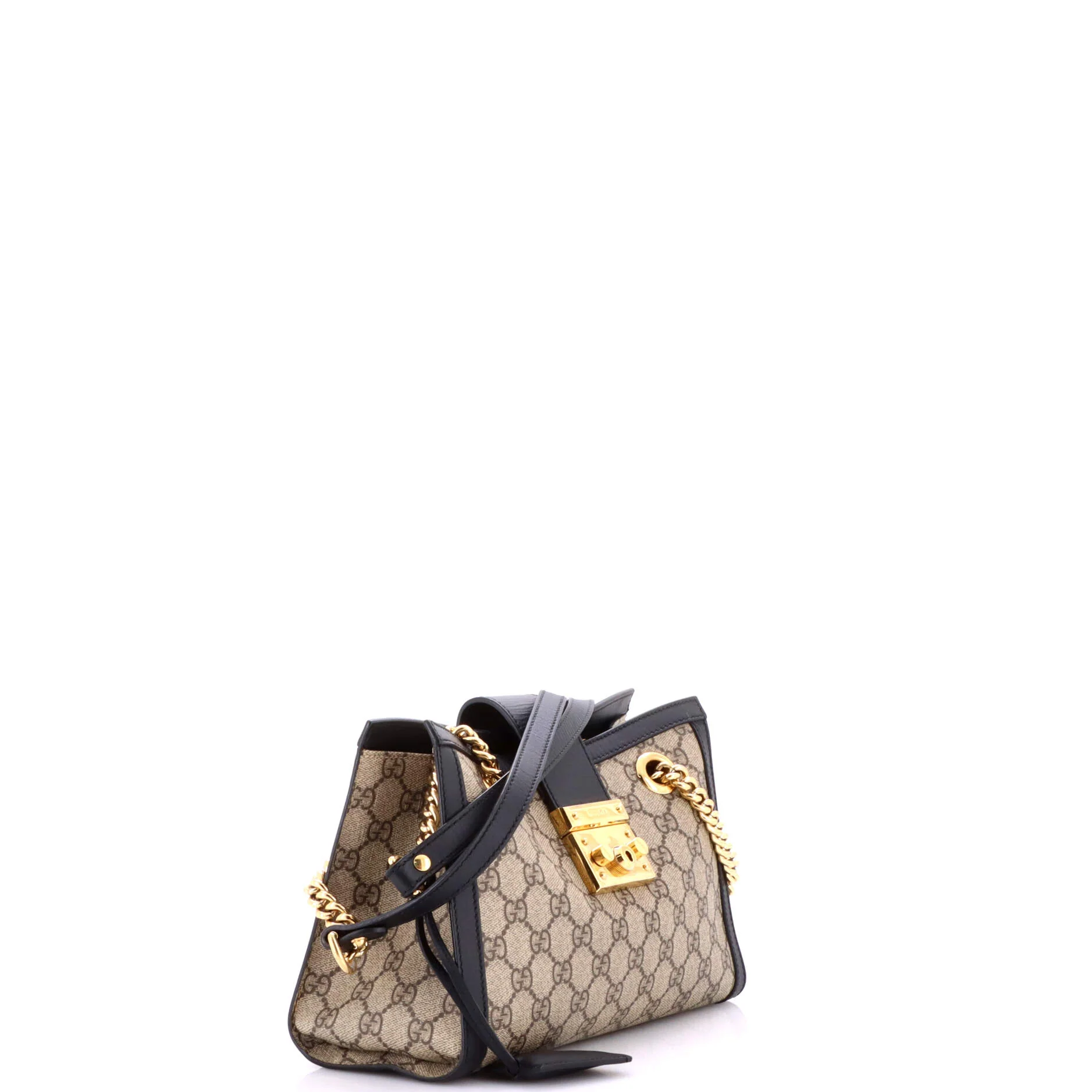 Padlock Chain Tote GG Coated Canvas with Leather Small - Image 2