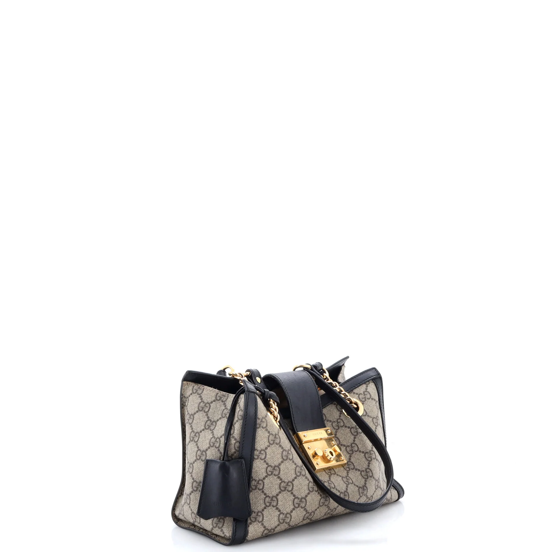Padlock Chain Tote GG Coated Canvas with Leather Small - Image 2
