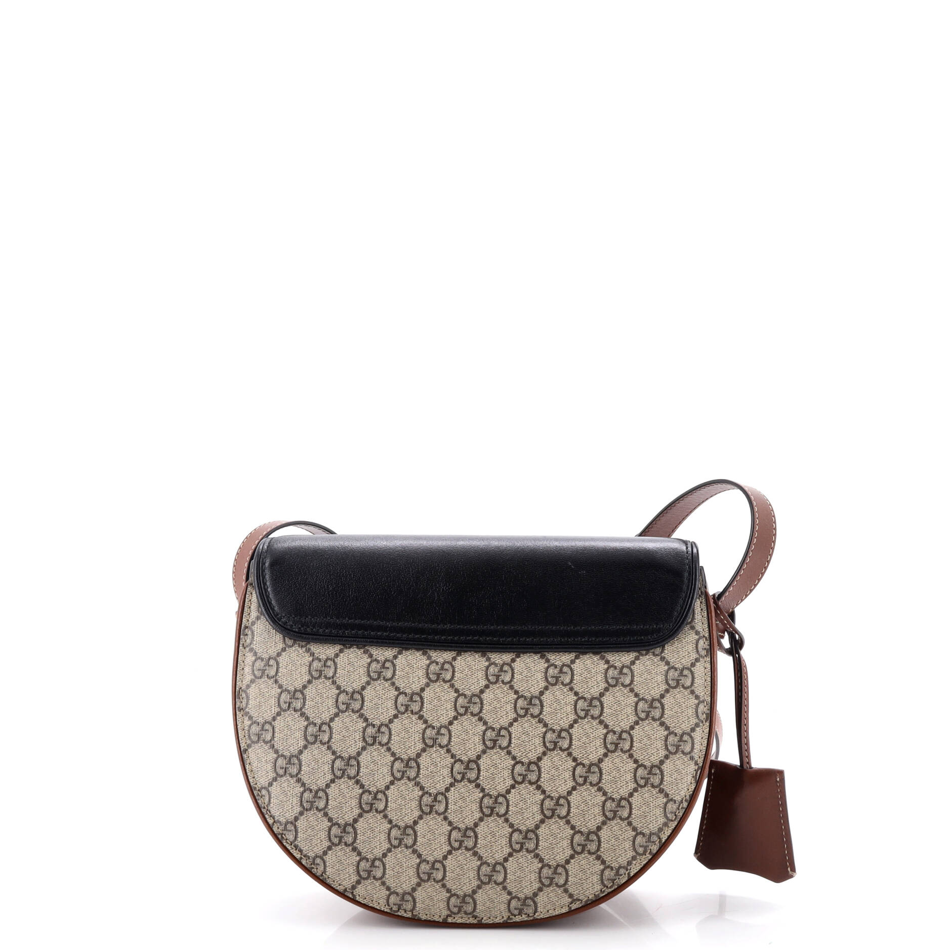 Padlock Saddle Shoulder Bag GG Coated Canvas and Leather Small - Image 3