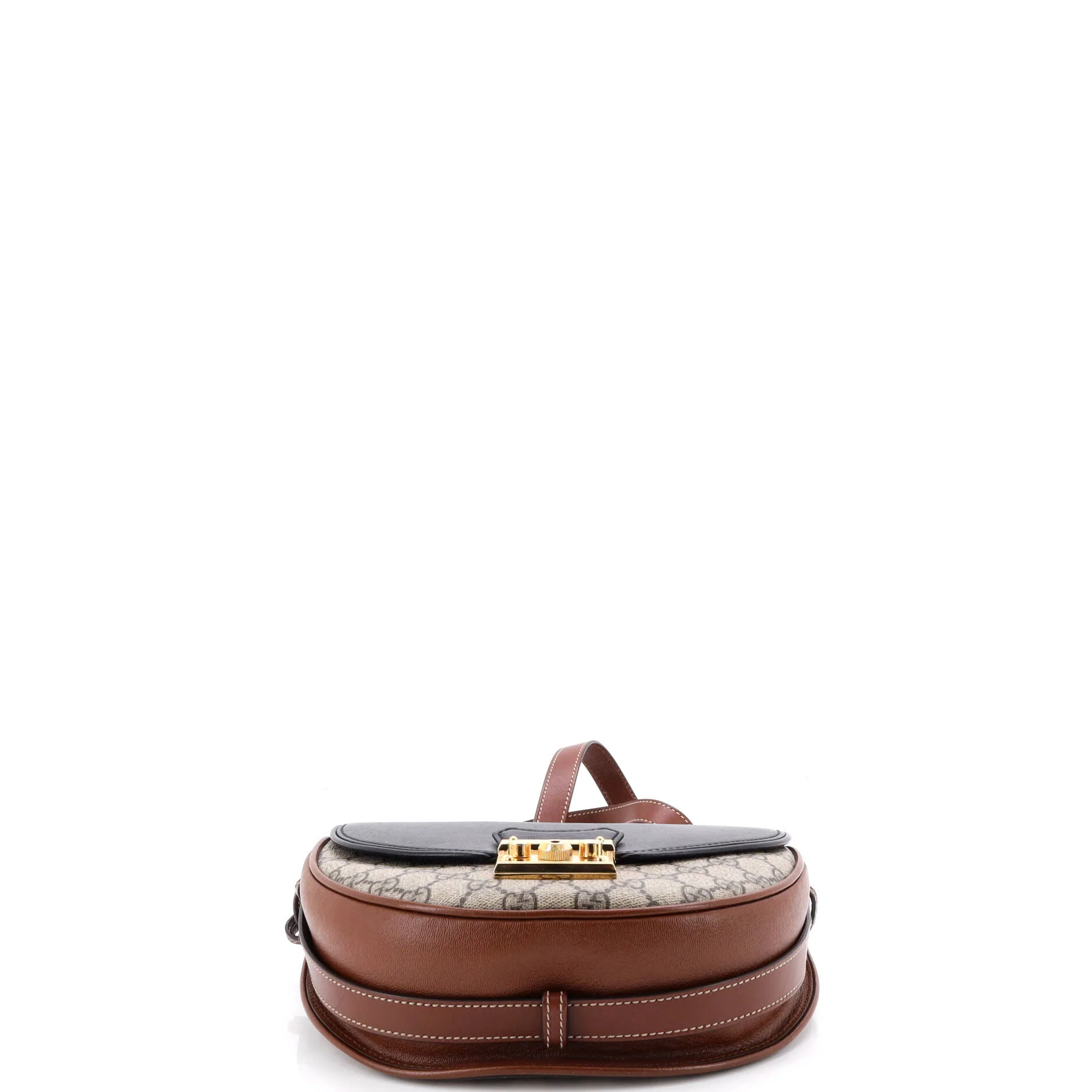 Padlock Saddle Shoulder Bag GG Coated Canvas and Leather Small - Image 4