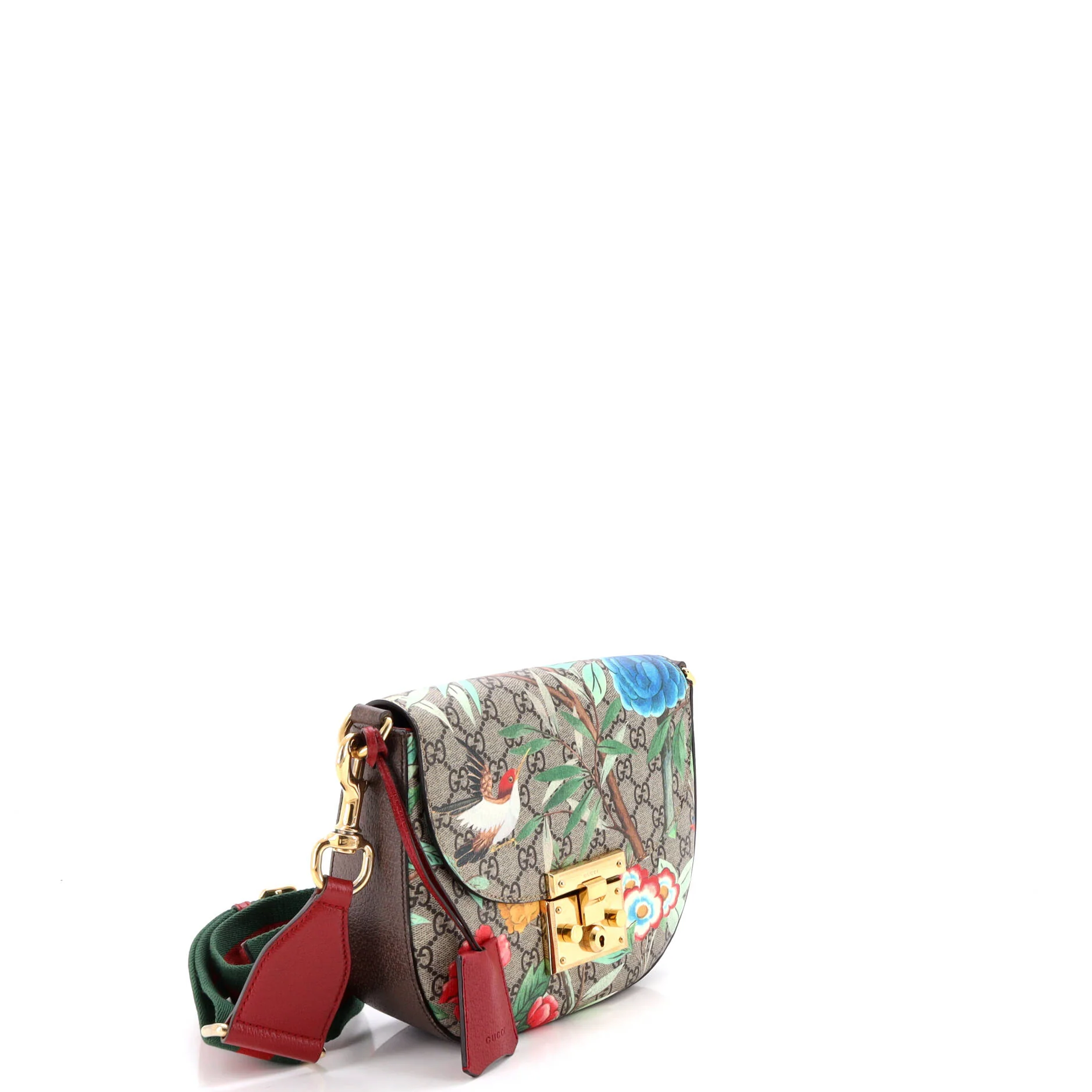 Padlock Saddle Shoulder Bag Tian Print GG Coated Canvas Medium - Image 2