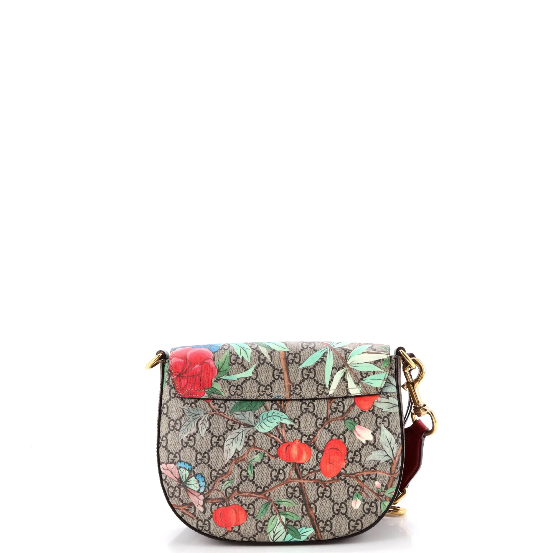 Padlock Saddle Shoulder Bag Tian Print GG Coated Canvas Medium - Image 3