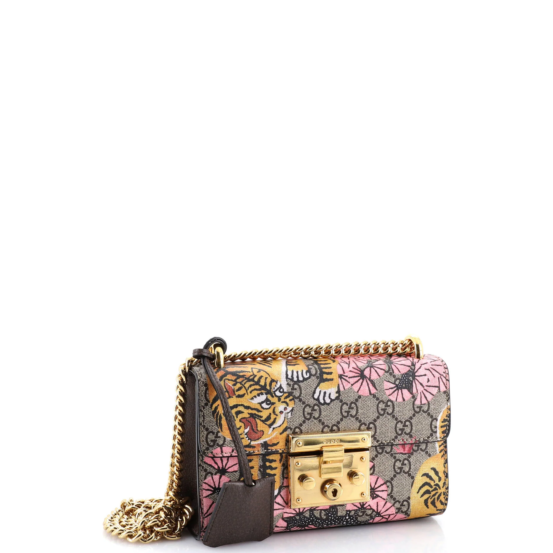 Padlock Shoulder Bag Bengal Print GG Coated Canvas Small - Image 2