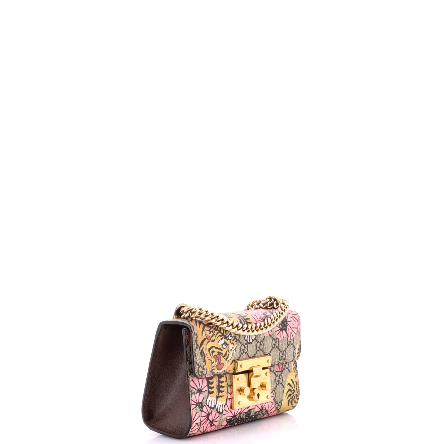 Padlock Shoulder Bag Bengal Print GG Coated Canvas Small - Image 2