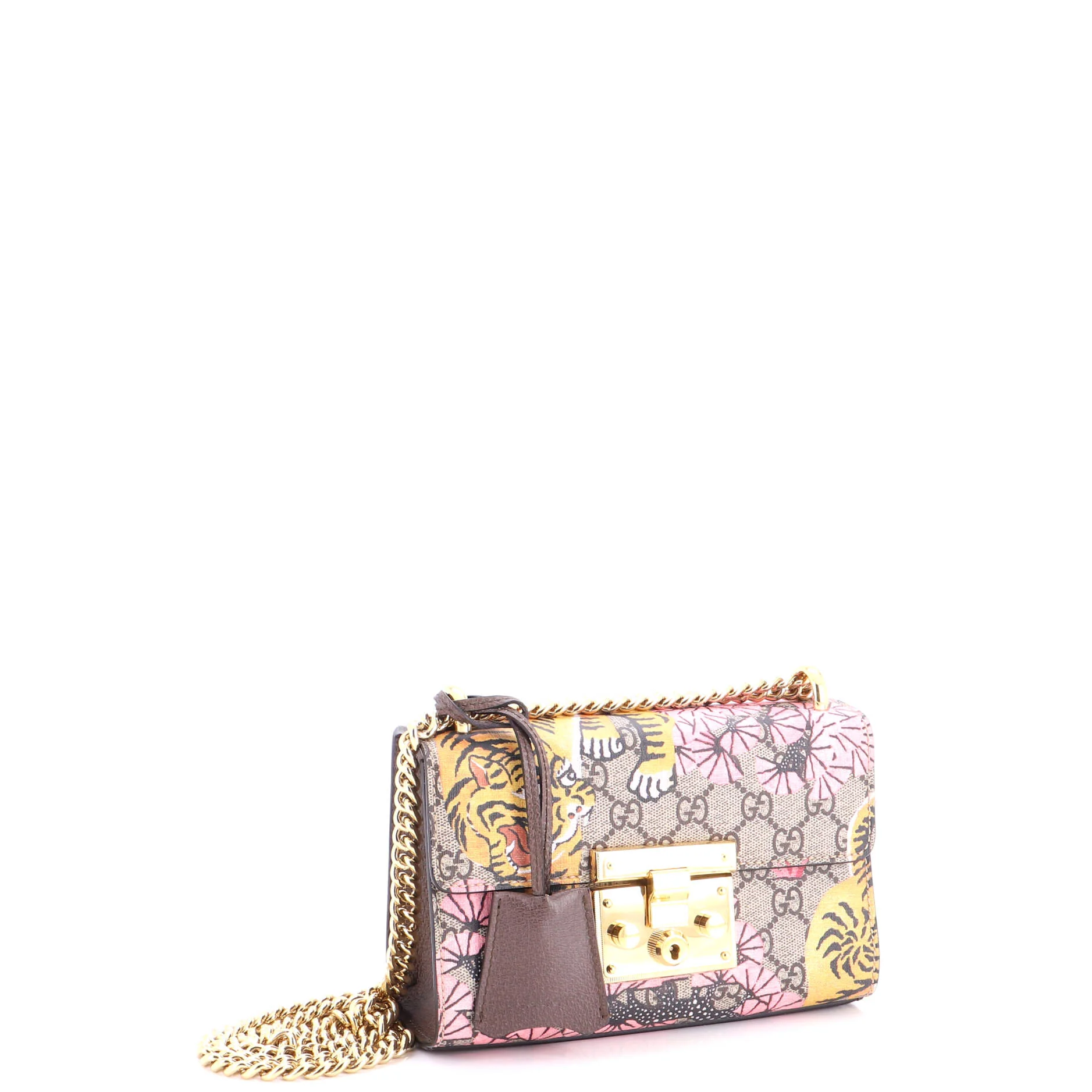 Padlock Shoulder Bag Bengal Print GG Coated Canvas Small - Image 2