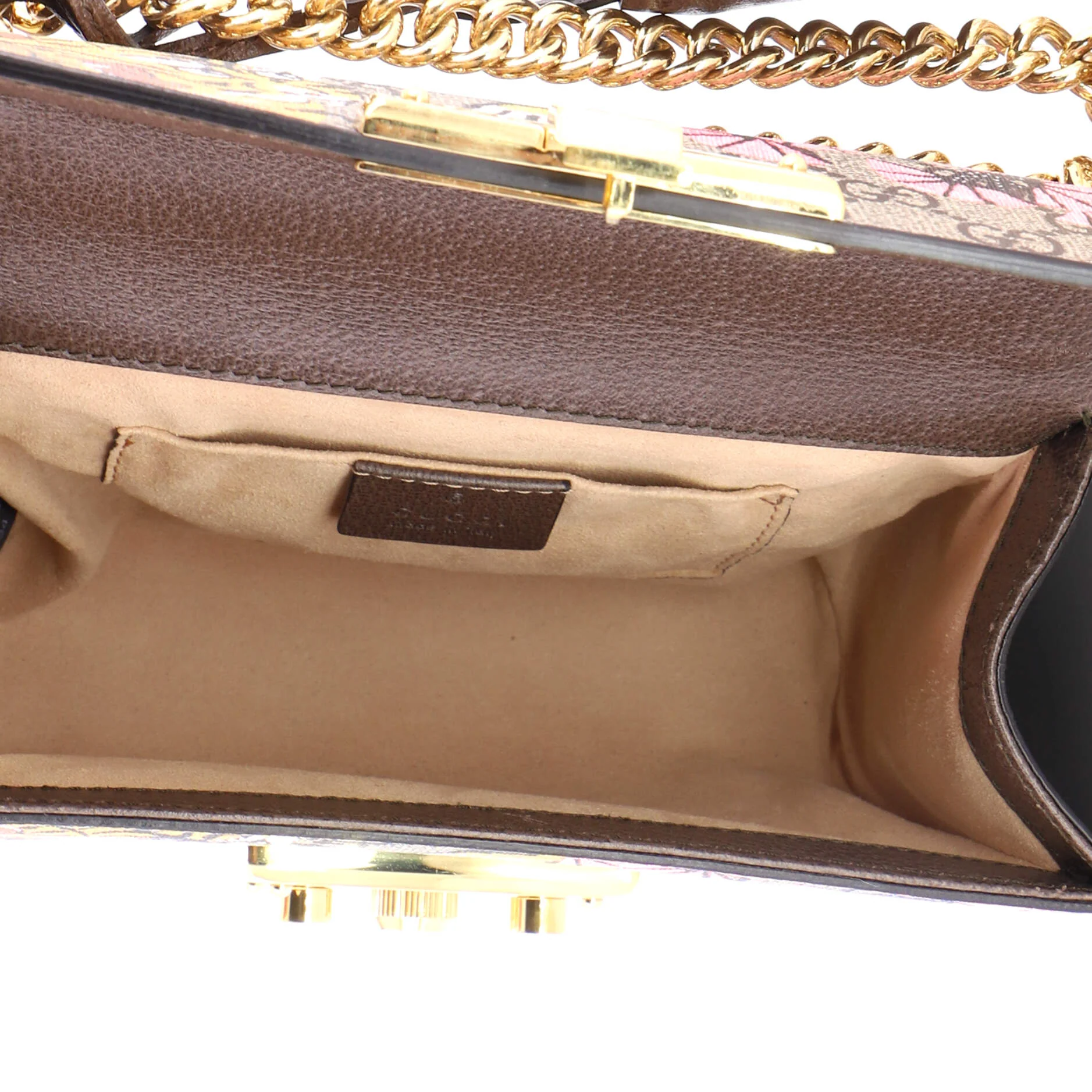 Padlock Shoulder Bag Bengal Print GG Coated Canvas Small - Image 5