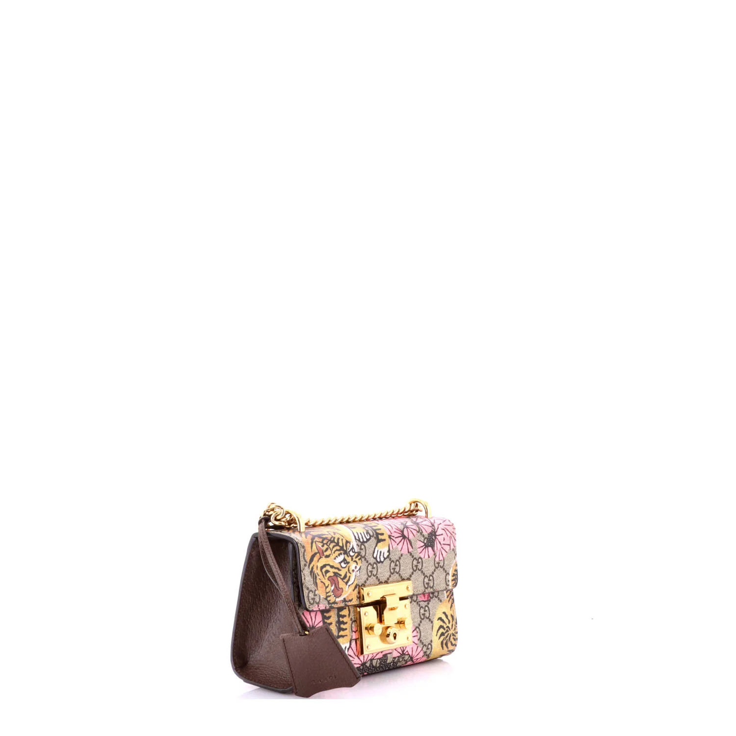 Padlock Shoulder Bag Bengal Print GG Coated Canvas Small - Image 2
