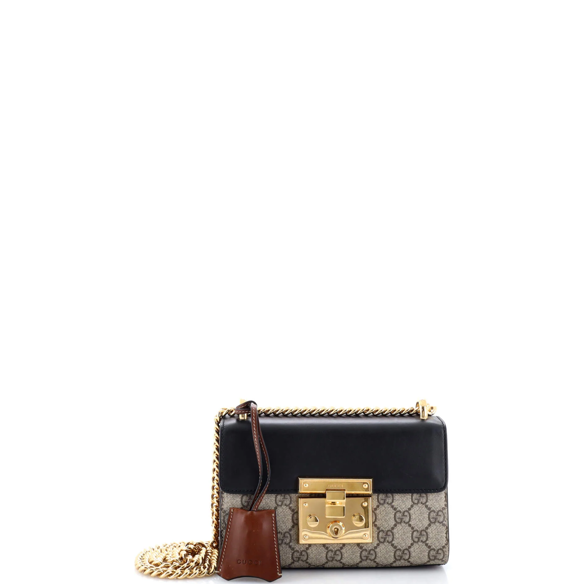 Padlock Shoulder Bag GG Coated Canvas and Leather Small