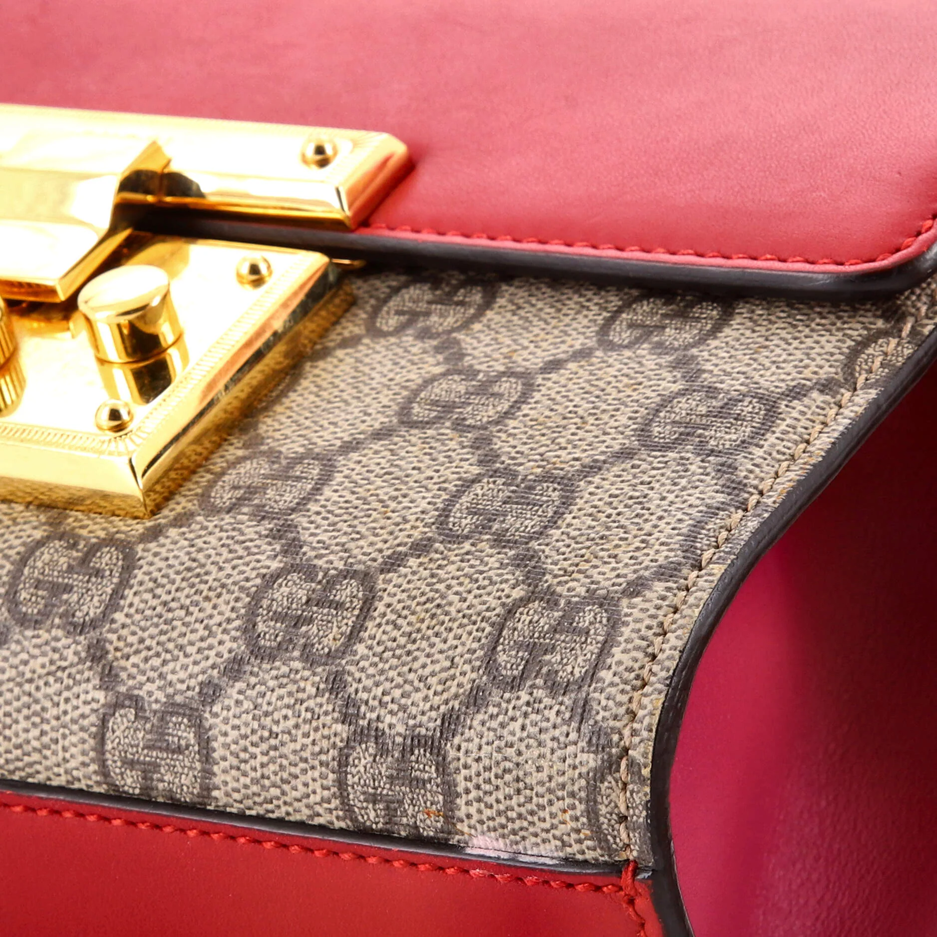 Padlock Shoulder Bag GG Coated Canvas and Leather Small - Image 7