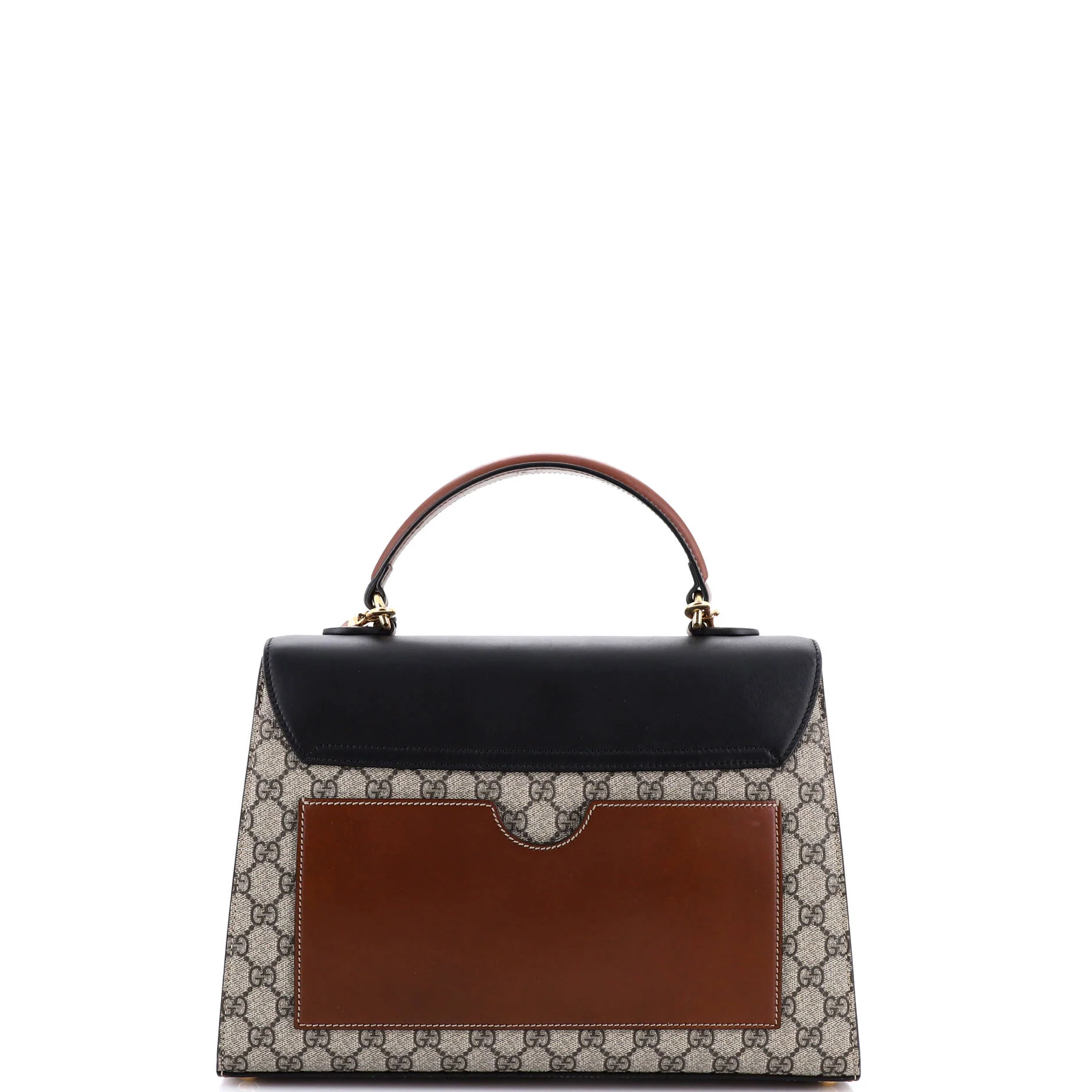 Padlock Top Handle Bag GG Coated Canvas and Leather Medium - Image 3
