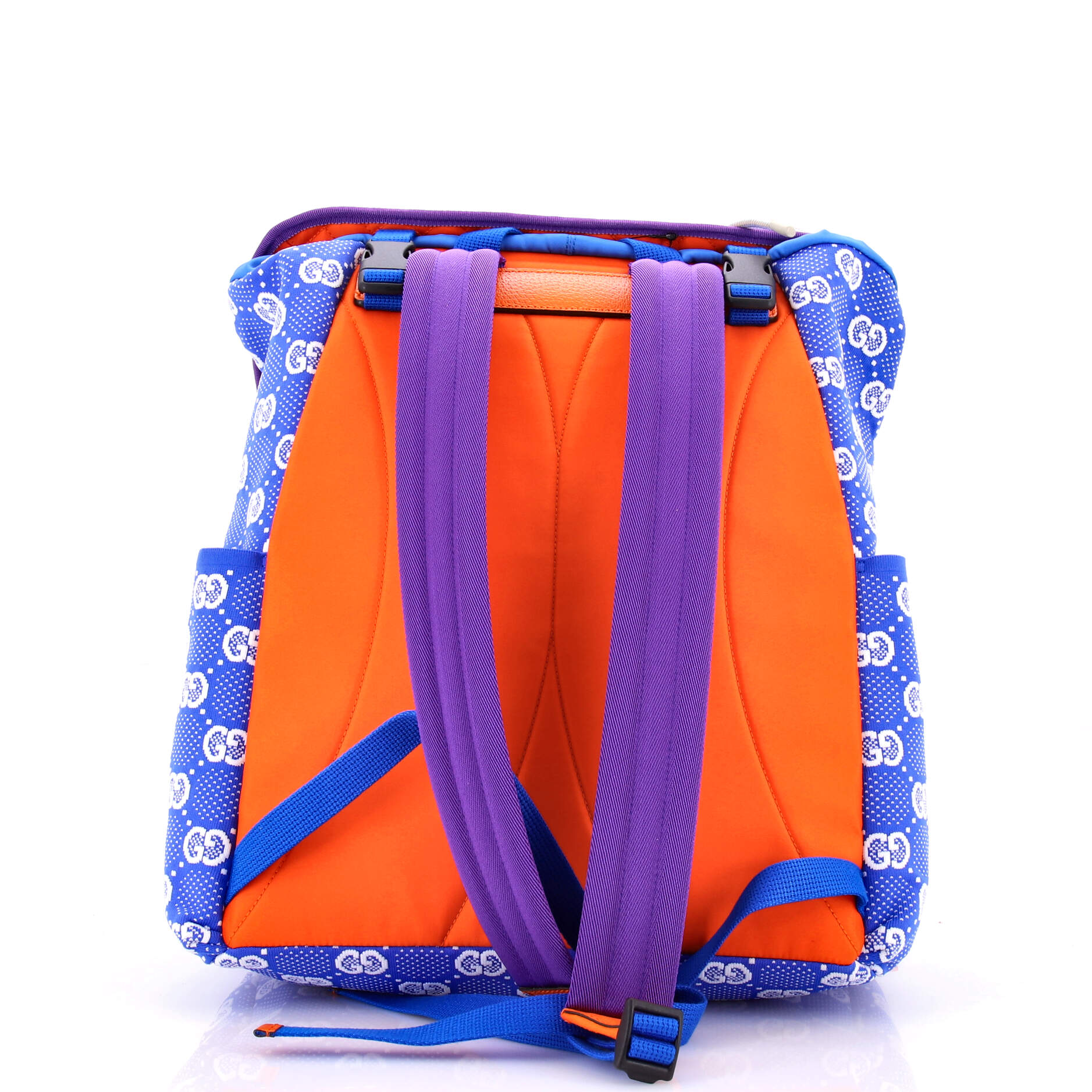 Panelled Double Buckle Backpack GG Jacquard Nylon and Rubber Large - Image 3