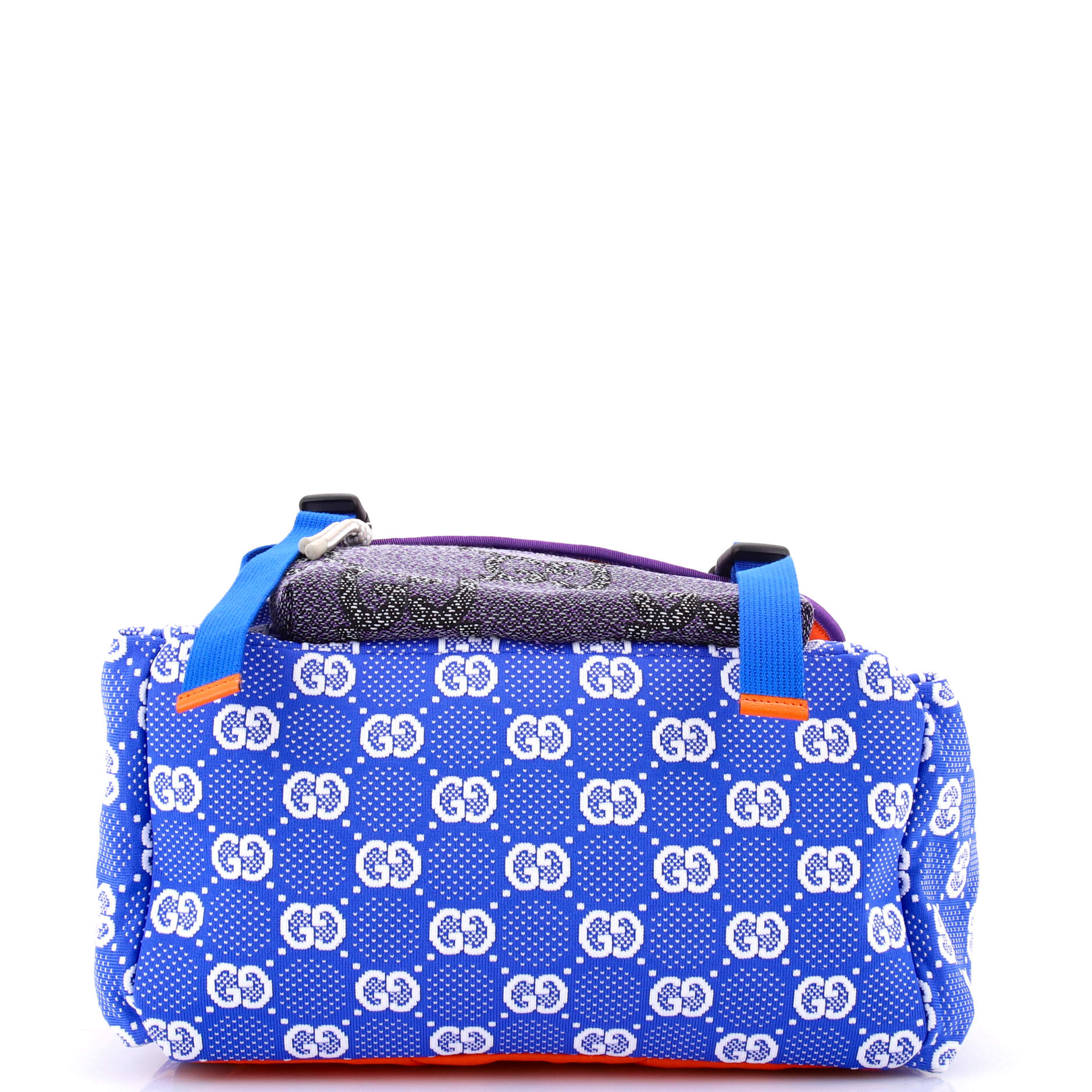 Panelled Double Buckle Backpack GG Jacquard Nylon and Rubber Large - Image 4