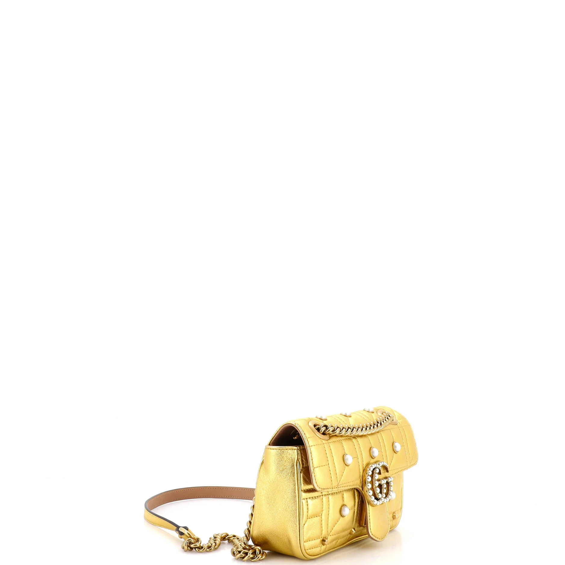 Pearly GG Marmont Flap Bag Embellished Matelasse Leather Mini - Image 2
