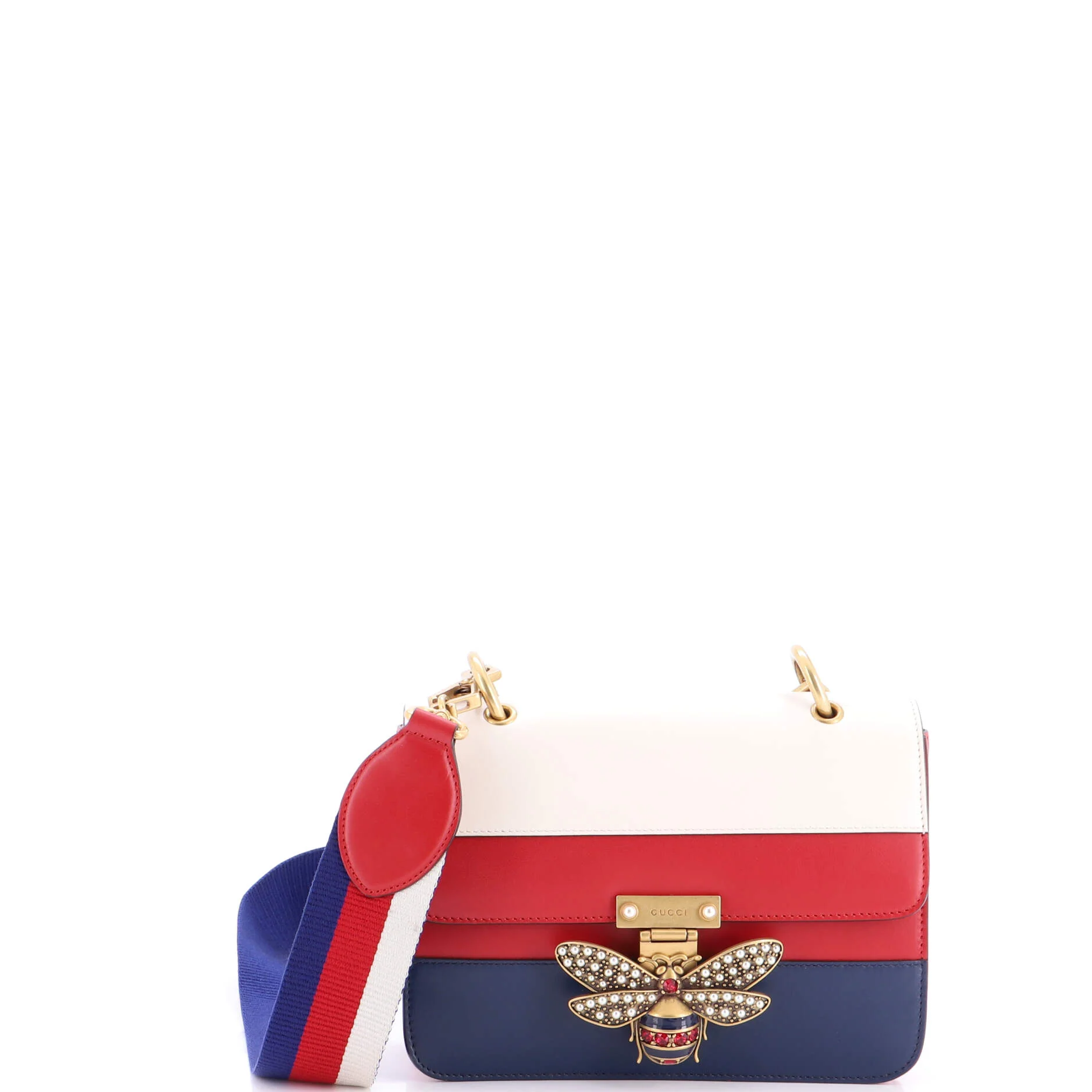 Queen Margaret Flap Bag Colorblock Leather Medium