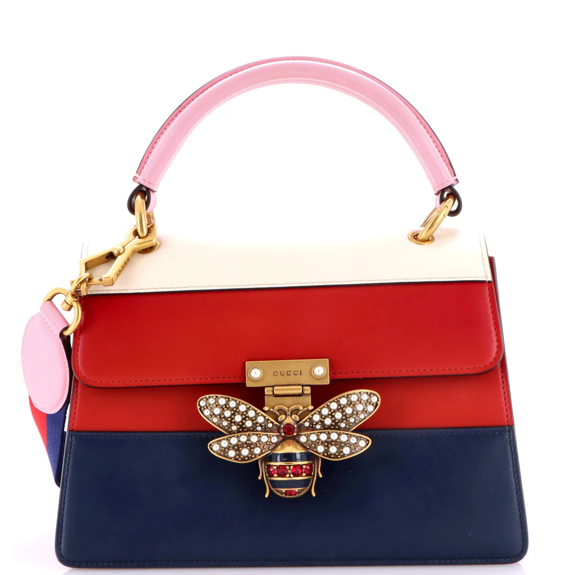 Queen Margaret Top Handle Bag Colorblock Leather Small
