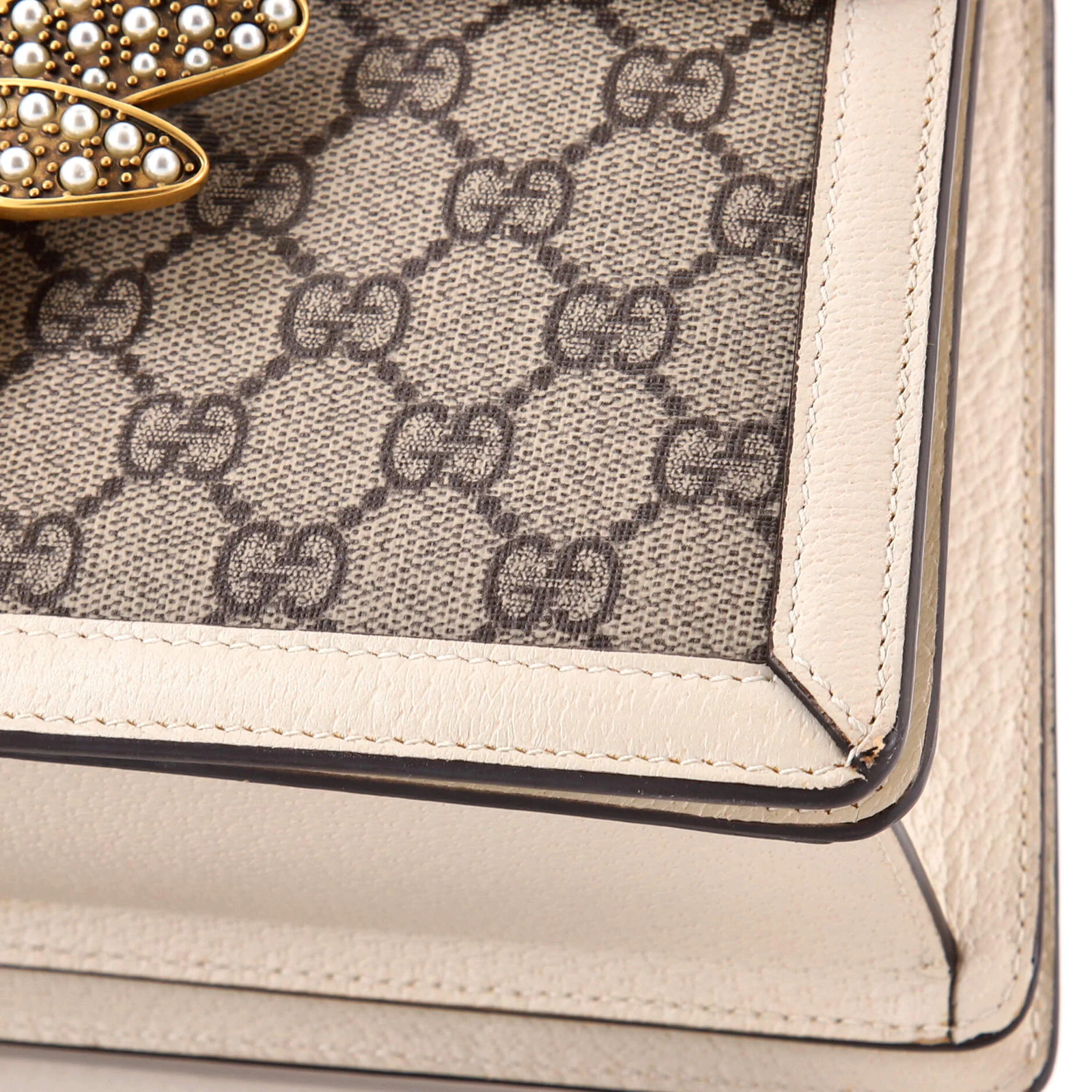 Queen Margaret Top Handle Bag GG Coated Canvas with Leather Small - Image 6