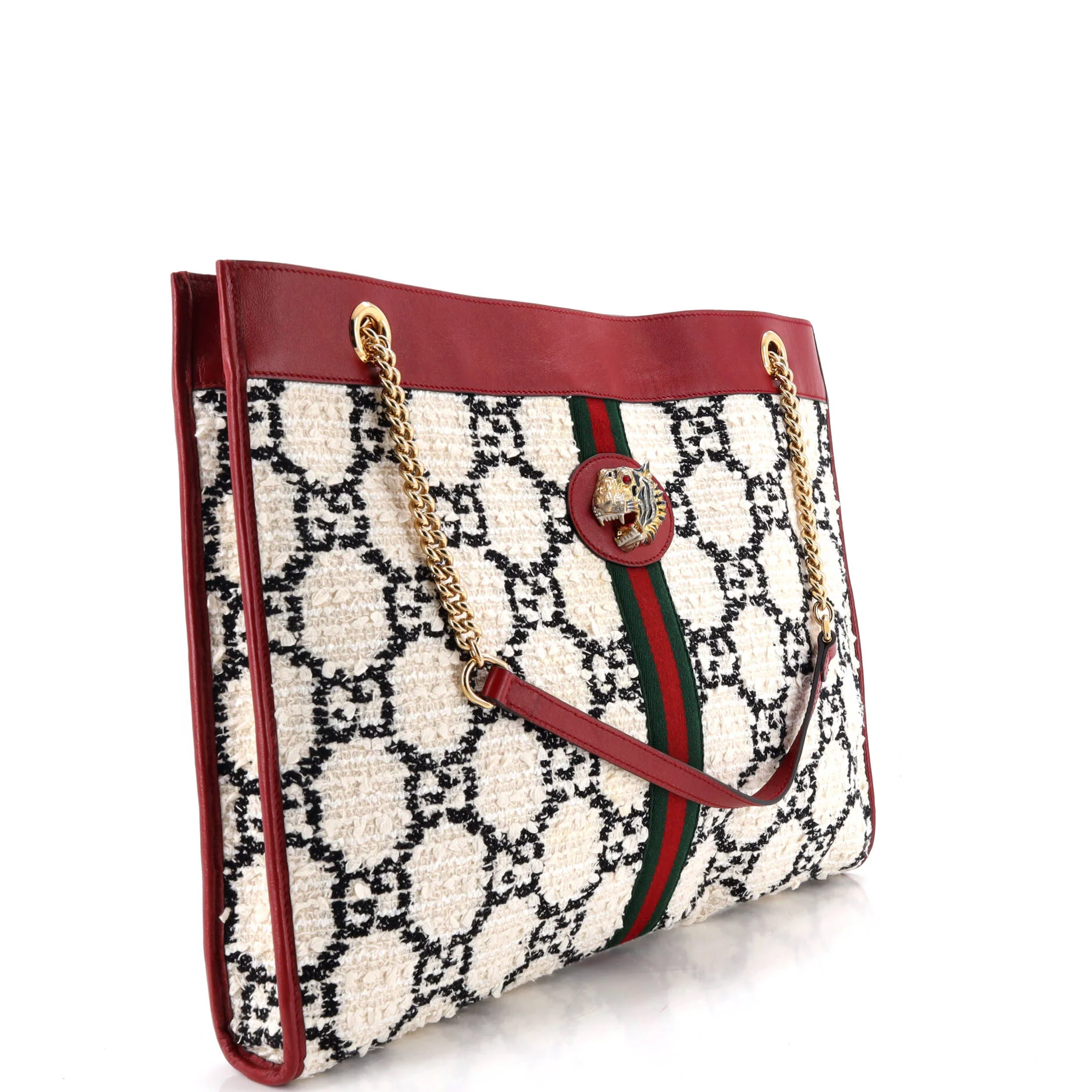 Rajah Chain Tote GG Tweed Large - Image 3