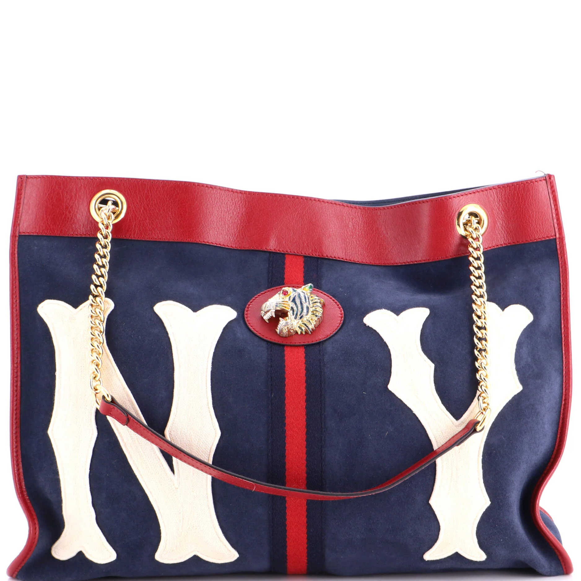 Rajah Chain Tote Suede with Applique Large