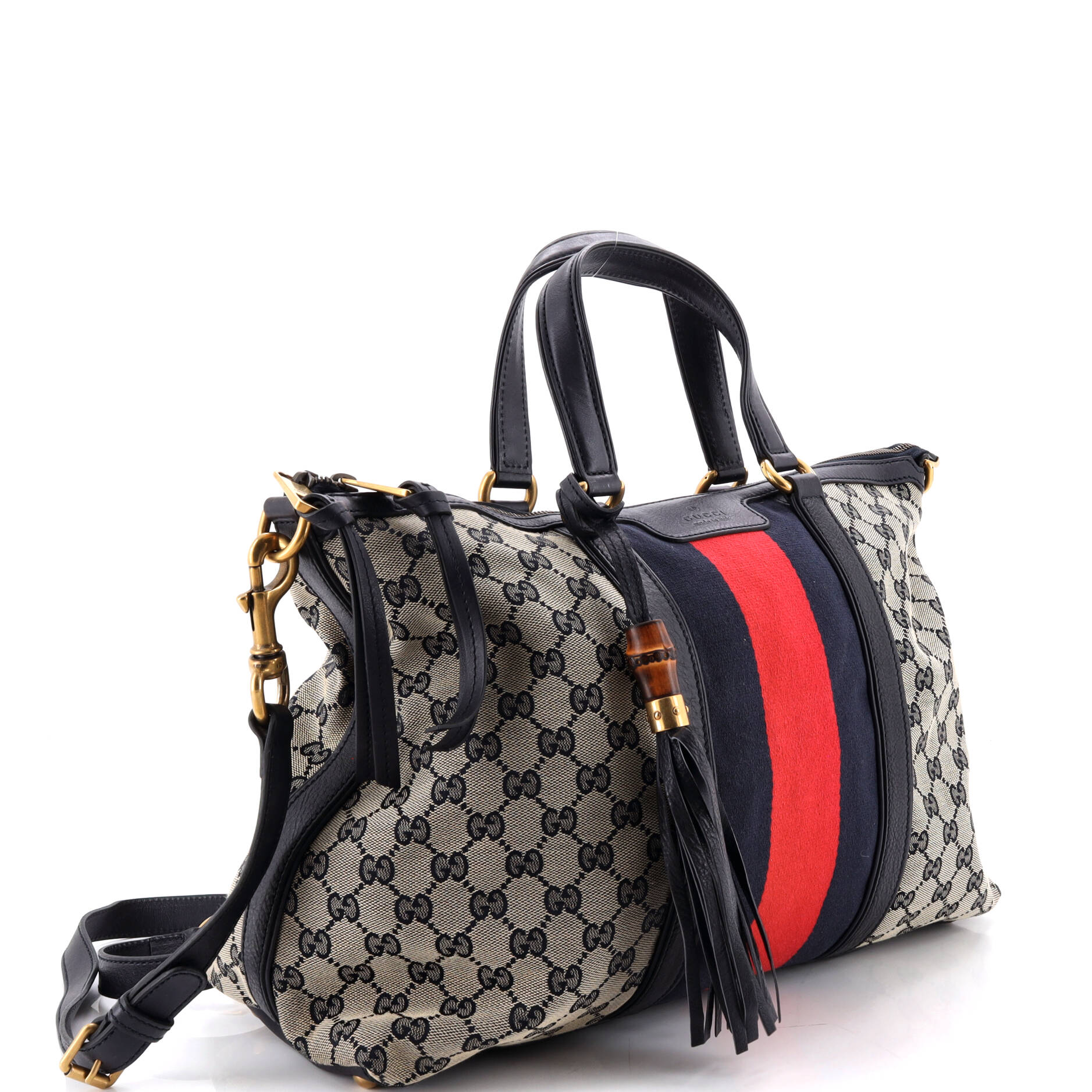 Rania Convertible Top Handle Bag Web GG Canvas Medium - Image 2