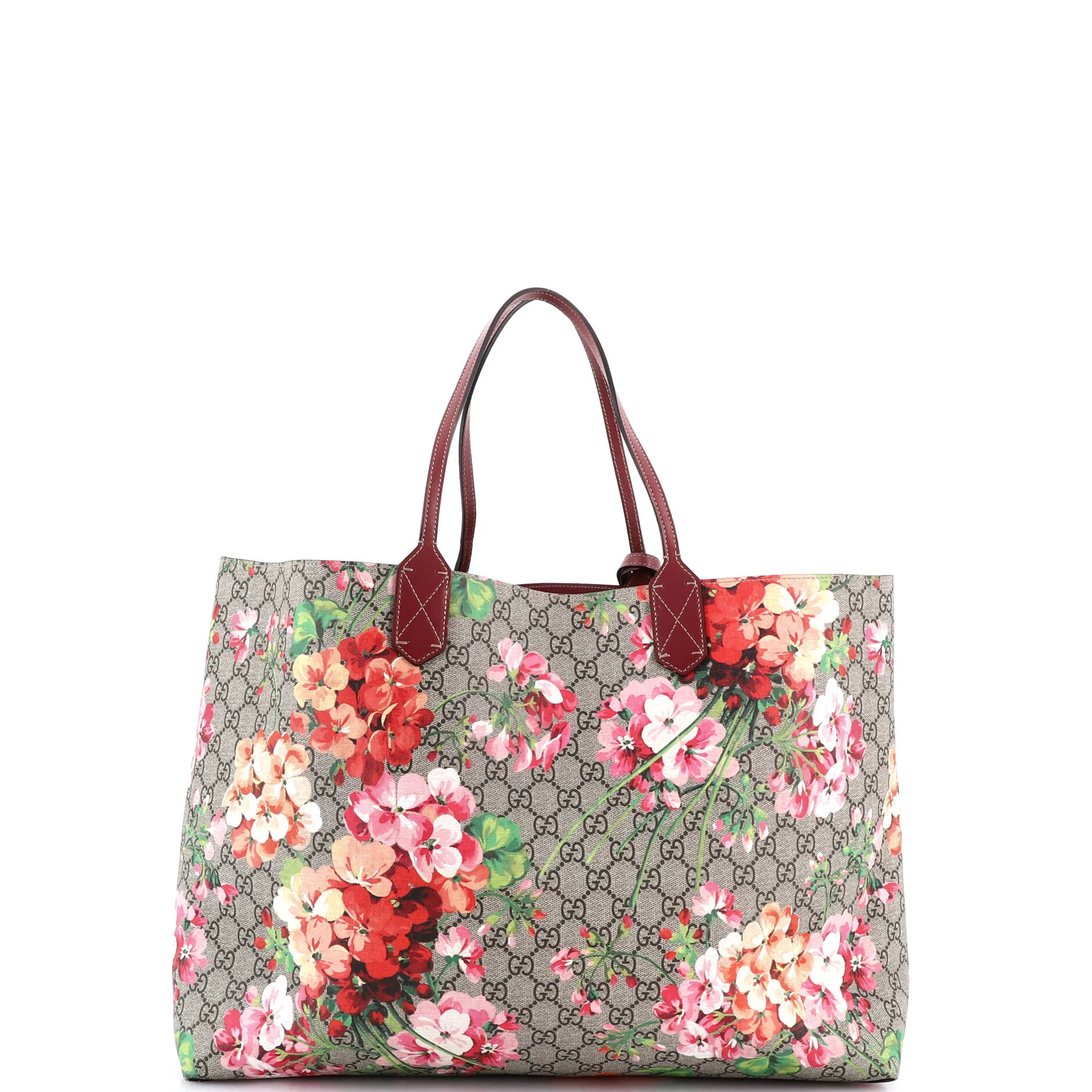 Reversible Tote Blooms GG Print Leather Large - Image 3