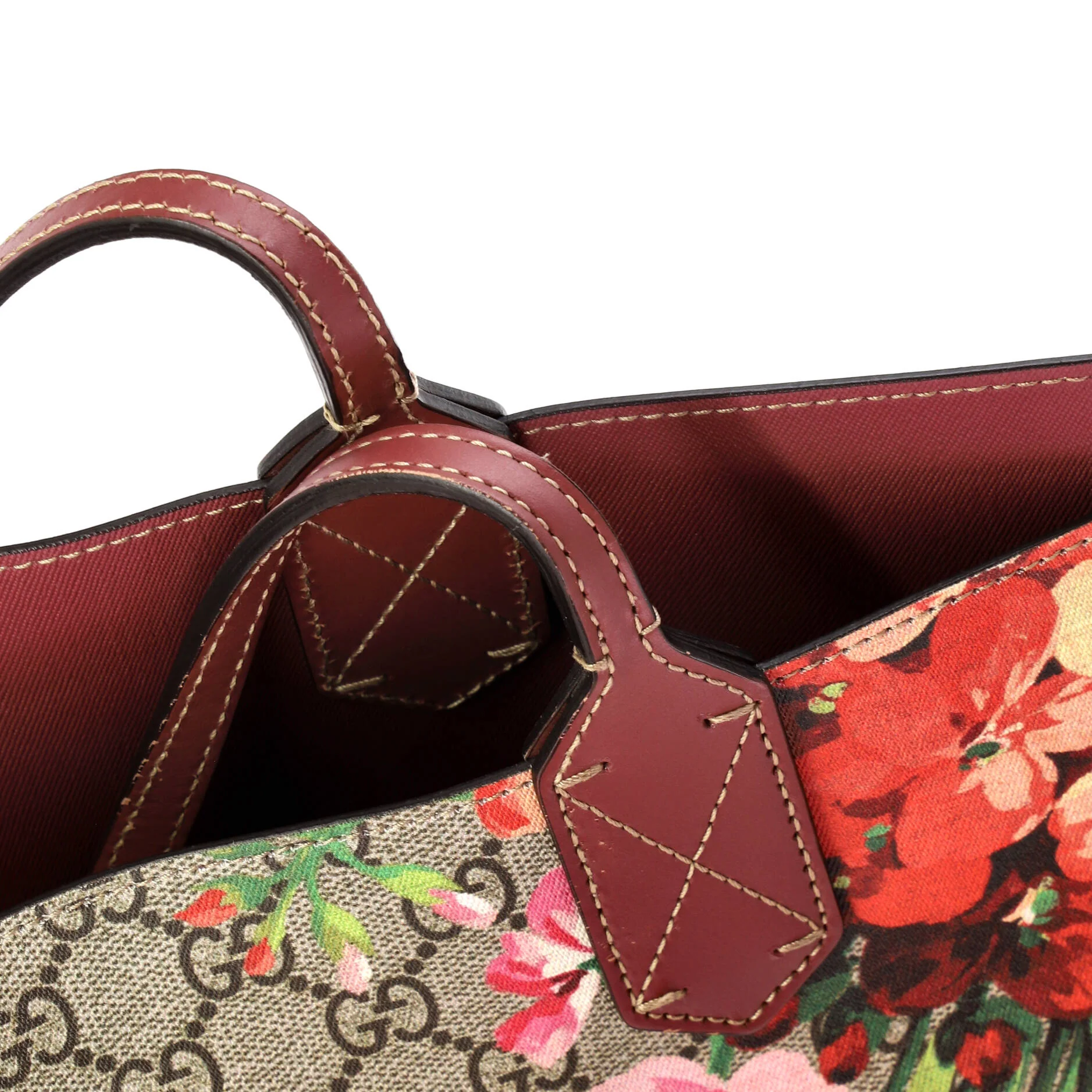 Reversible Tote Blooms GG Print Leather Large - Image 7