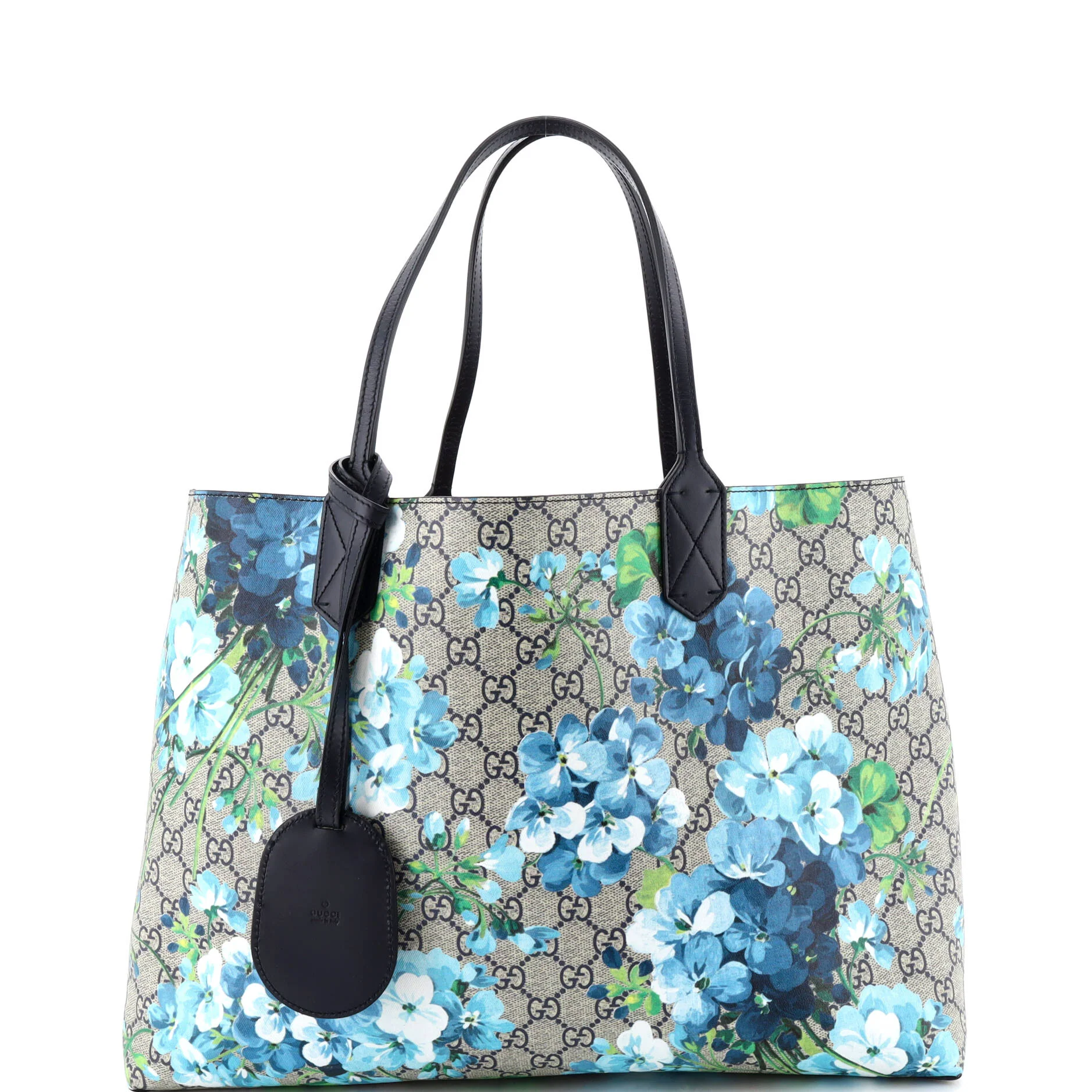 Reversible Tote Blooms GG Print Leather Medium
