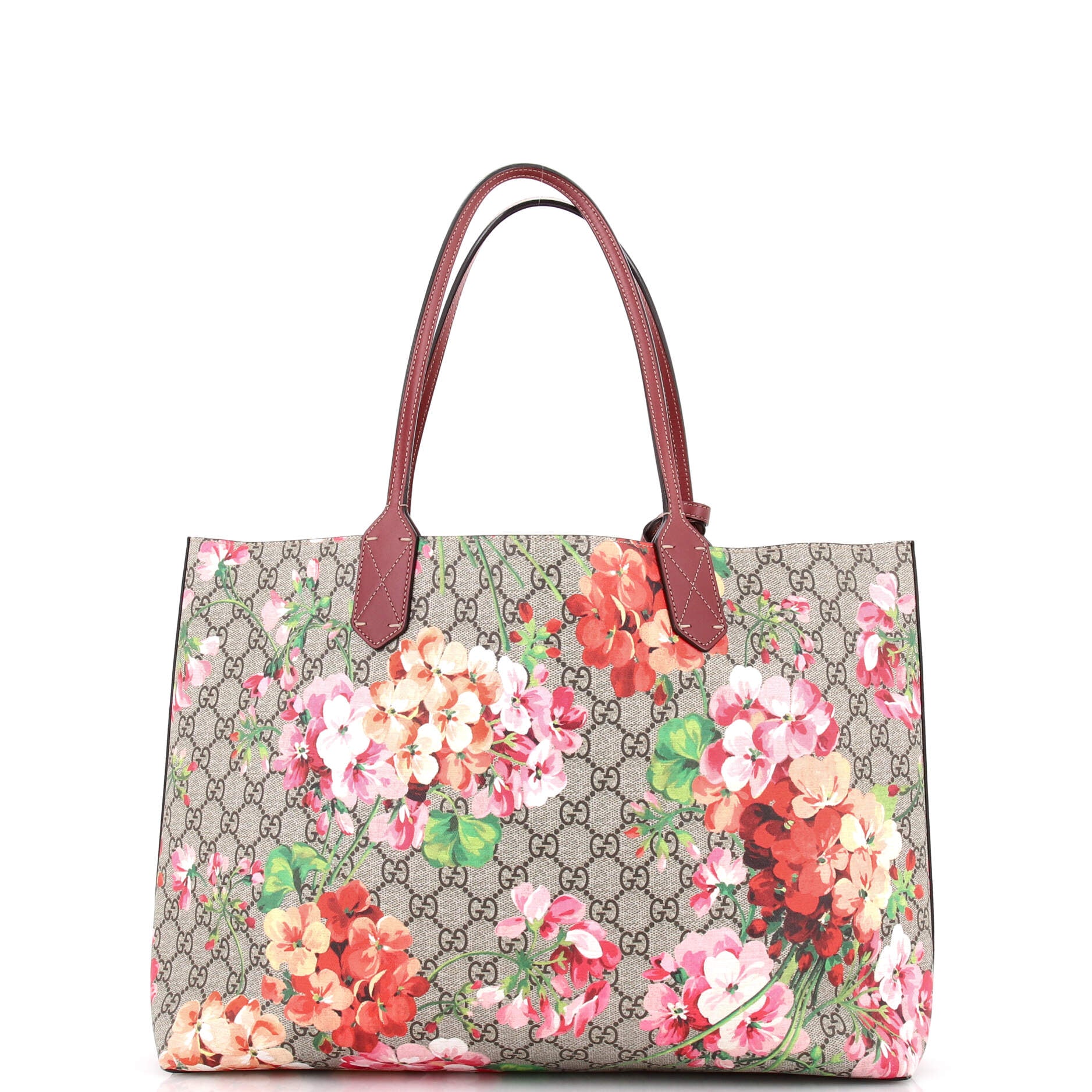 Reversible Tote Blooms GG Print Leather Medium - Image 3